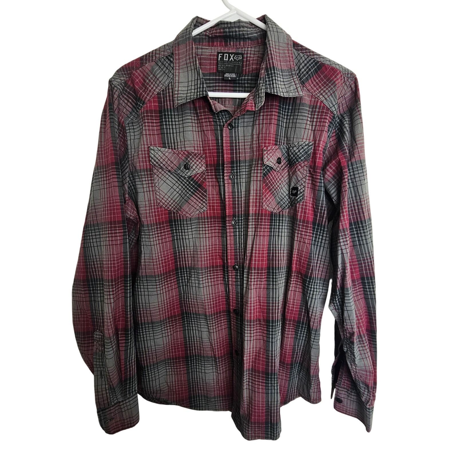 Fox Racing Fox Racing Mens Plaid Button Shirt Size L Casual Grunge Gorp Size US L / EU 52-54 / 3 - 1 Thumbnail