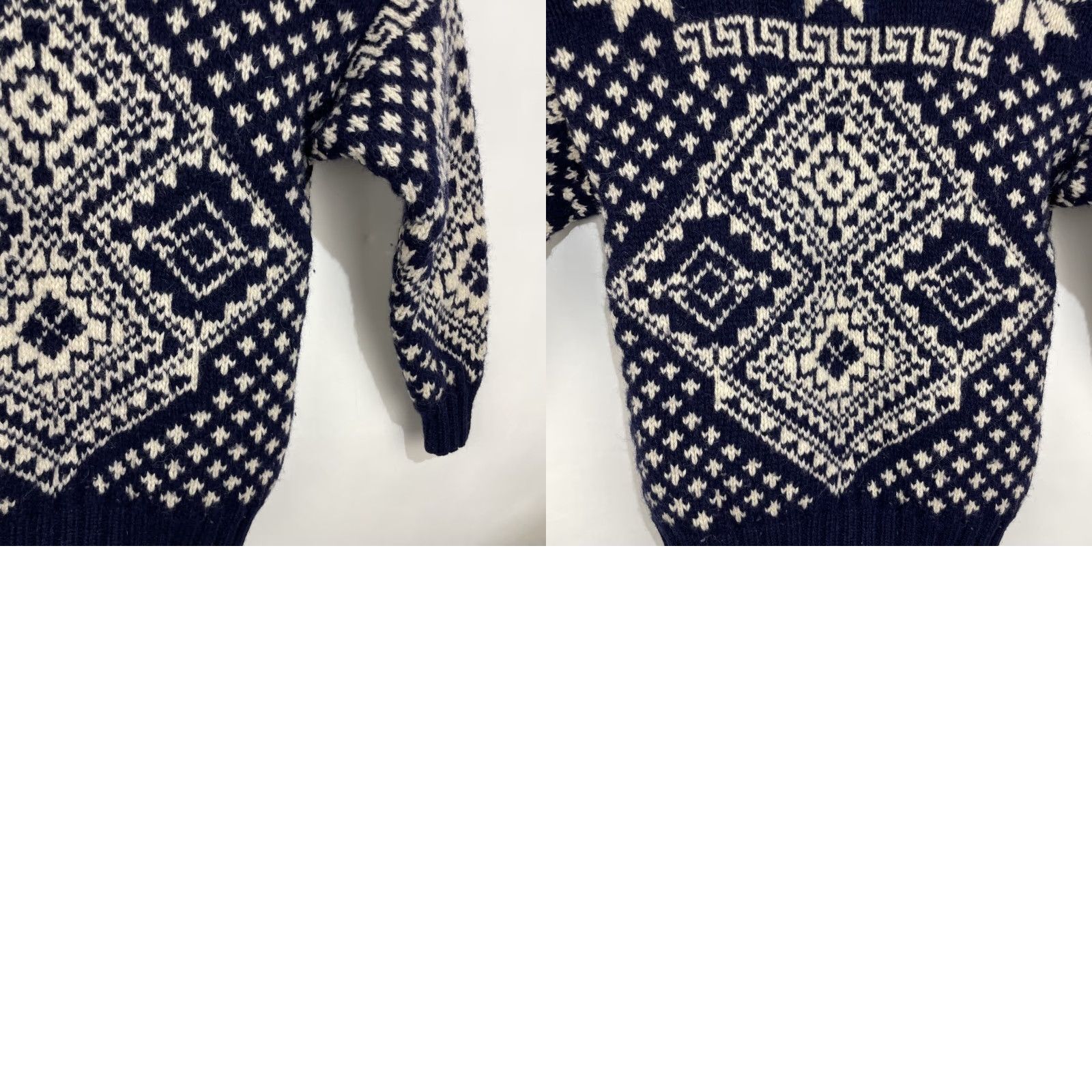 Gap VINTAGE Gap Clothing Co Sweater Wool Blue & White Fair Isle Ski Pullover Women M Crew Neck Geometric Christmas Retro 80s Ski Girls Ladies Size M / US 6-8 / IT 42-44 - 10 Thumbnail