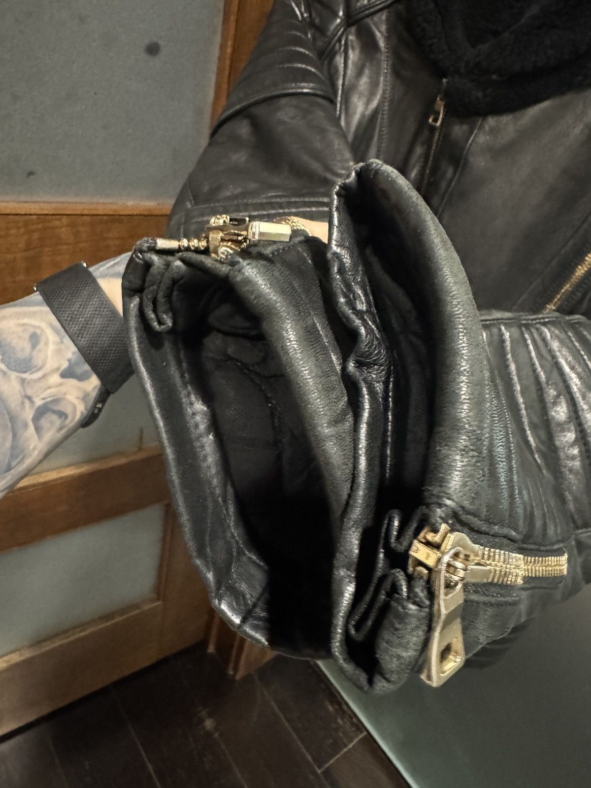 Balmain Balmain Moto Leather Shearling Hooded Biker Jacket Size US L / EU 52-54 / 3 - 3 Thumbnail