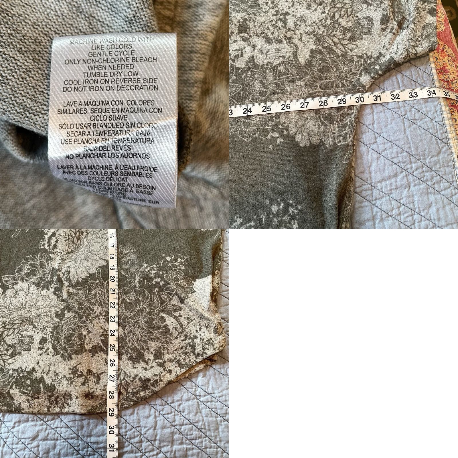 Vintage Absolutely Famous Top Green Floral Short Sleeve Knit Lace Trim 3X Pullover Size XXL / US 16-18 / IT 52-54 - 8 Thumbnail