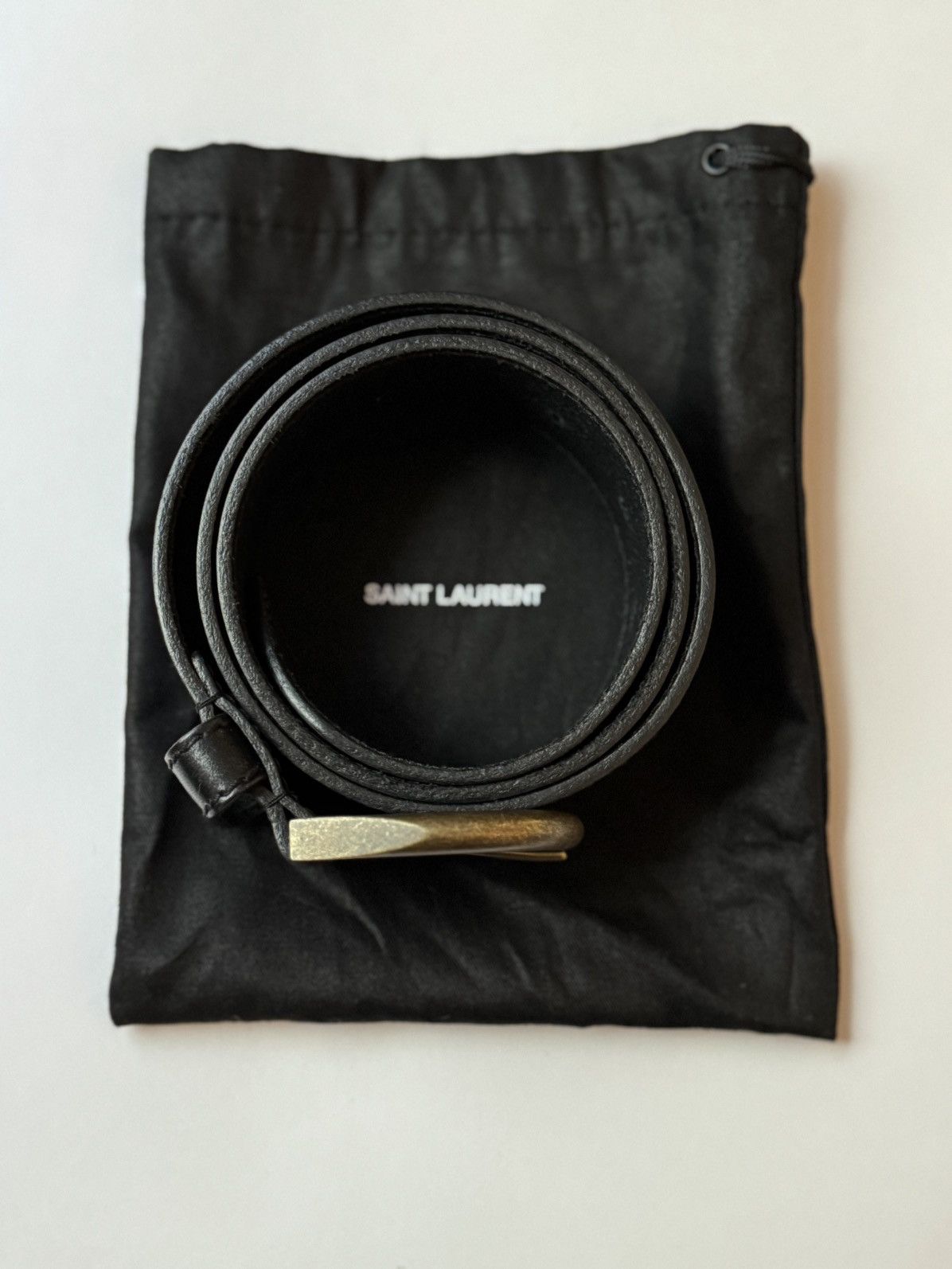 Saint Laurent Paris Saint Laurent Paris Men’s Leather Belt Size ONE SIZE - 4 Thumbnail