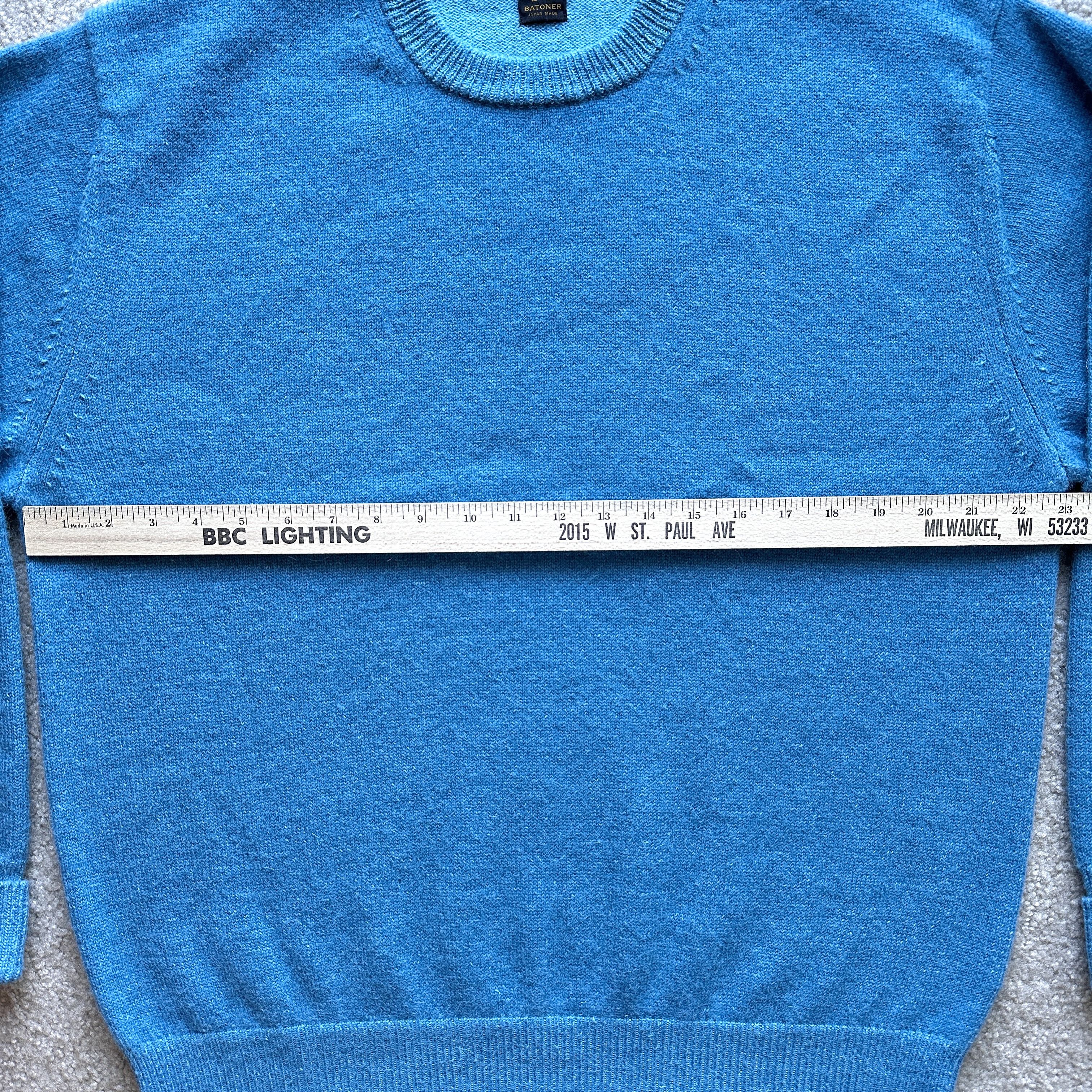 Batoner Batoner Baby Alpaca Blue Crew Neck Knit Sweater Size US L / EU 52-54 / 3 - 2 Thumbnail