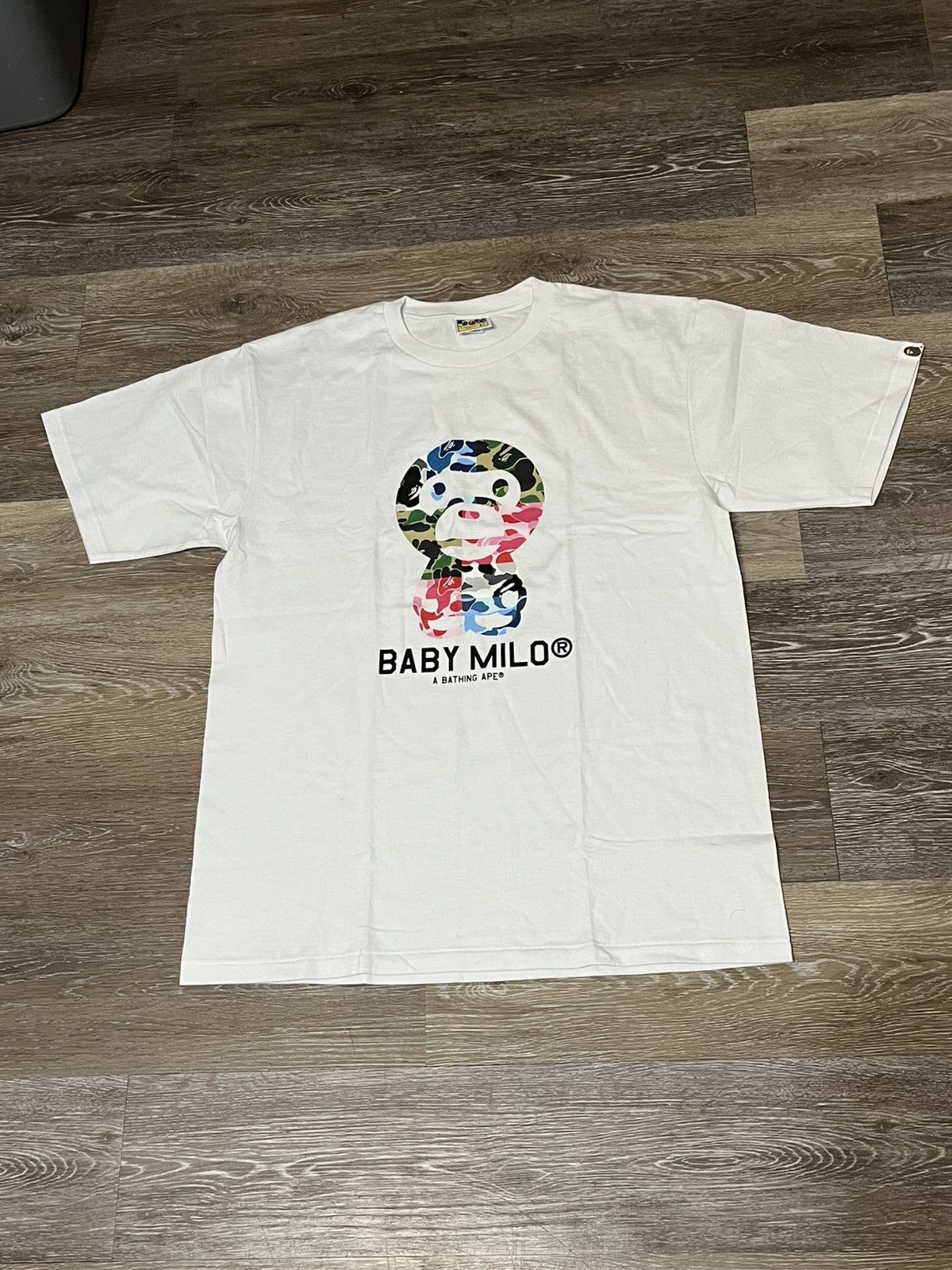 Bape A Bathing Ape Crazy Camo Baby Milo College Tee Size US L / EU 52-54 / 3 - 1 Thumbnail