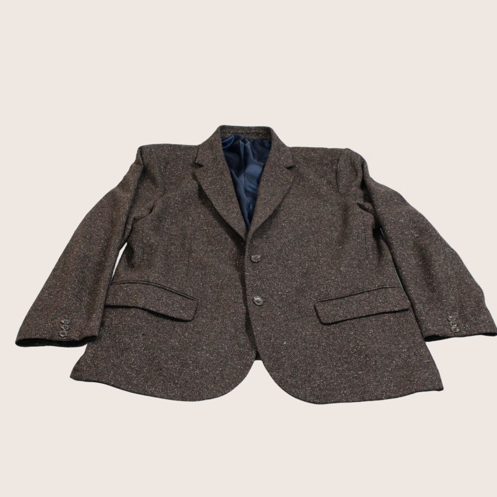 Gap VINTAGE Gap x David Hart Suit Men XL 36x32 Brown Herringbone Wool Tweed 2 Piece Heritage Size 46R - 1 Thumbnail