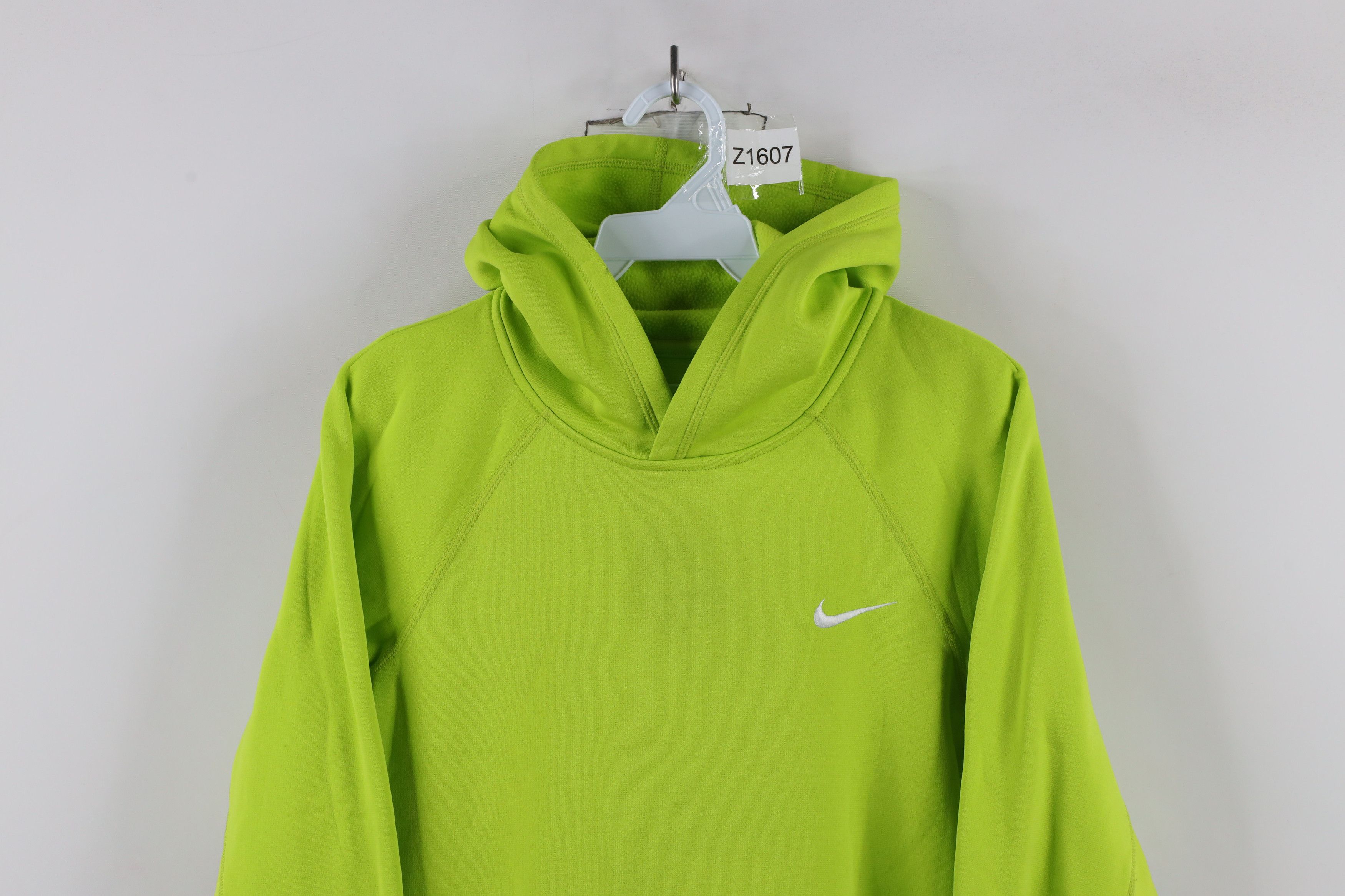 Nike × Vintage Vintage Y2K Nike Scott Mini Swoosh Fleece Lined Hoodie Lime Size M / US 6-8 / IT 42-44 - 2 Thumbnail