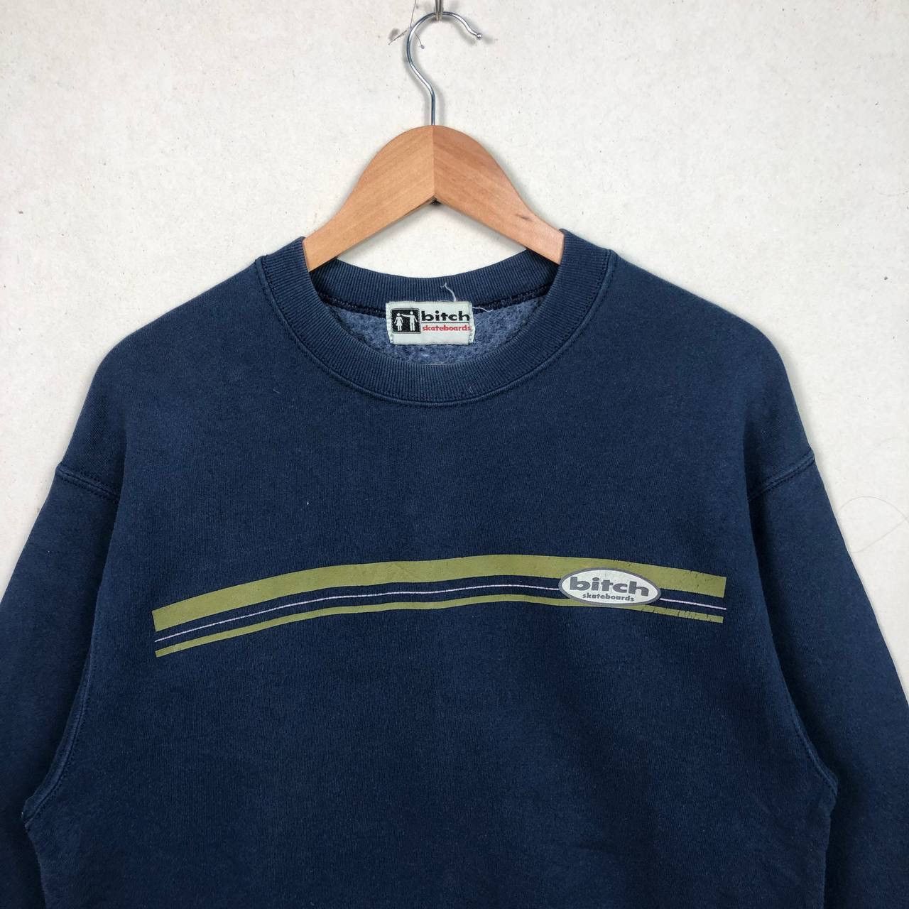 Vintage 90s Bitch Skateboards Stripe Sweatshirt Jumper