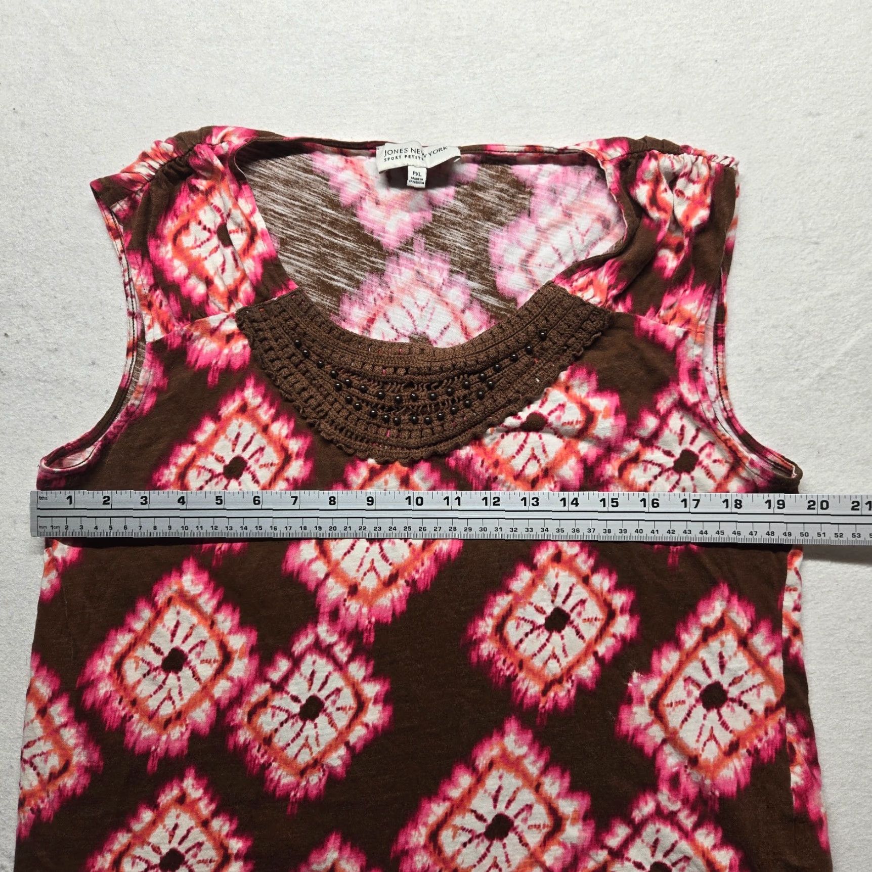 Jones New York Jones New York Shirt Sleeveless Knit Top Petite PXL Multicolor Floral Beaded Embroidered Sequin Womens 90s Size XL / US 12-14 / IT 48-50 - 5 Thumbnail