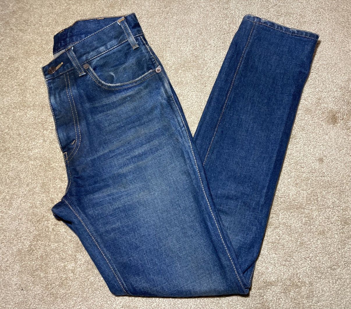 image of Ss19 Celine Denim Jeans 26 Skinny Sl 002 2019 2020 Indigo He in Dark Blue Wash, Men's