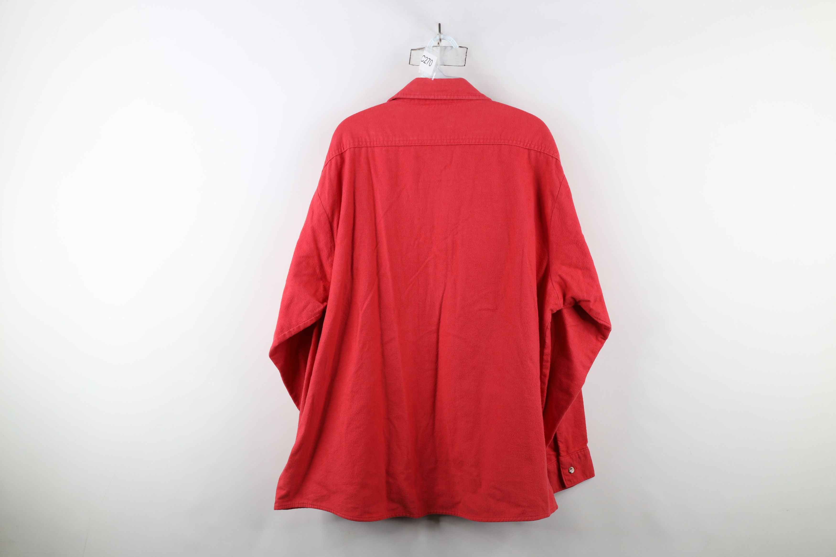 FiveBrother × Vintage Vintage 90s Five Brother Chamois Cloth Button Shirt Red USA Size US XXL / EU 58 / 5 - 11 Thumbnail