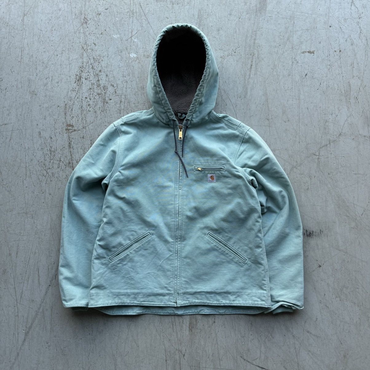 Carhartt × Vintage Carhartt Mint Pistachio Faded Distressed Jacket Hooded Size US L / EU 52-54 / 3 - 1 Thumbnail