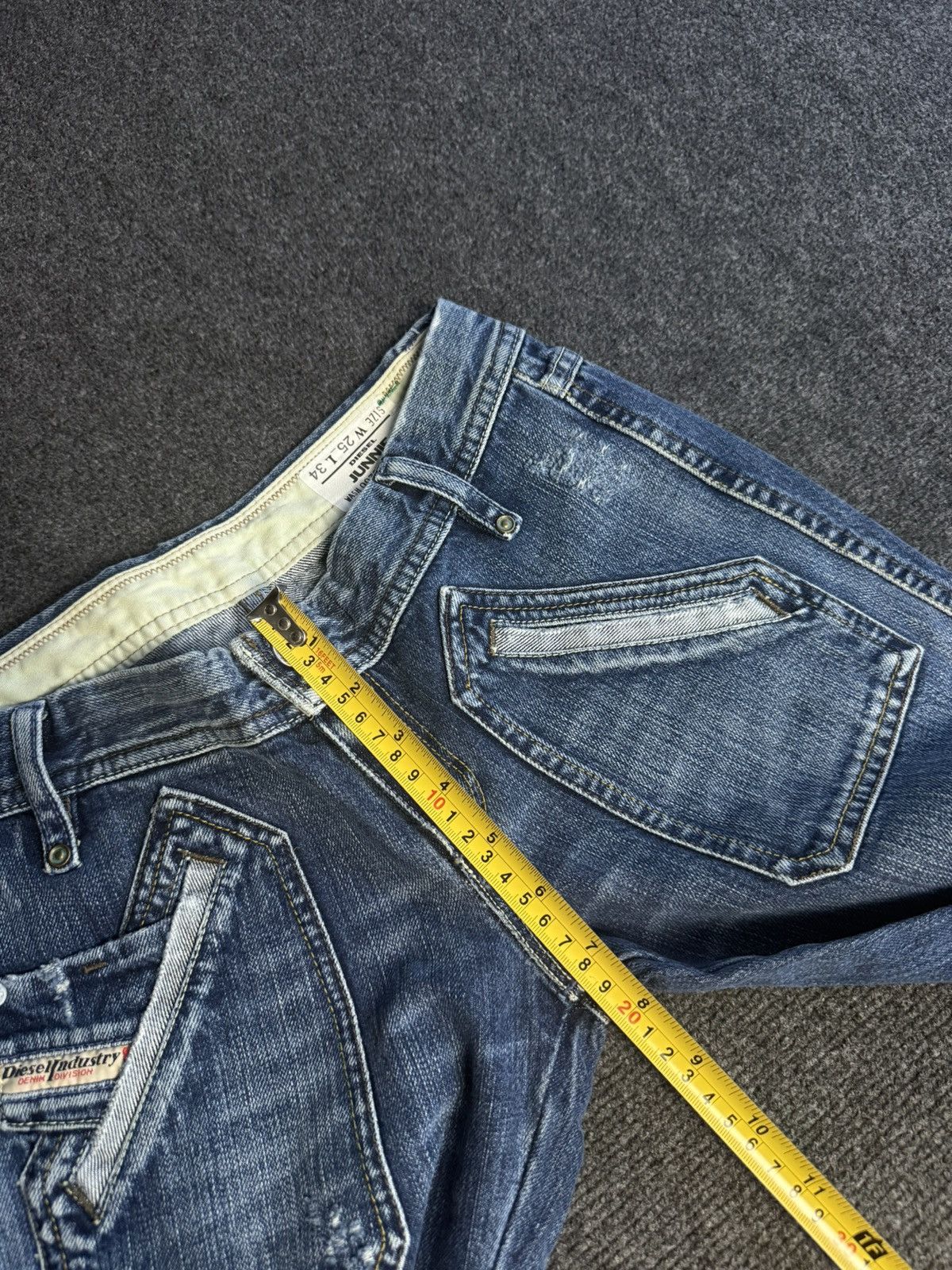 Diesel NWT Luxury 00s Diesel Junnie Low Rise Retro Rock Jeans Y2K Size 25" / US 0 / IT 36 - 19 Thumbnail