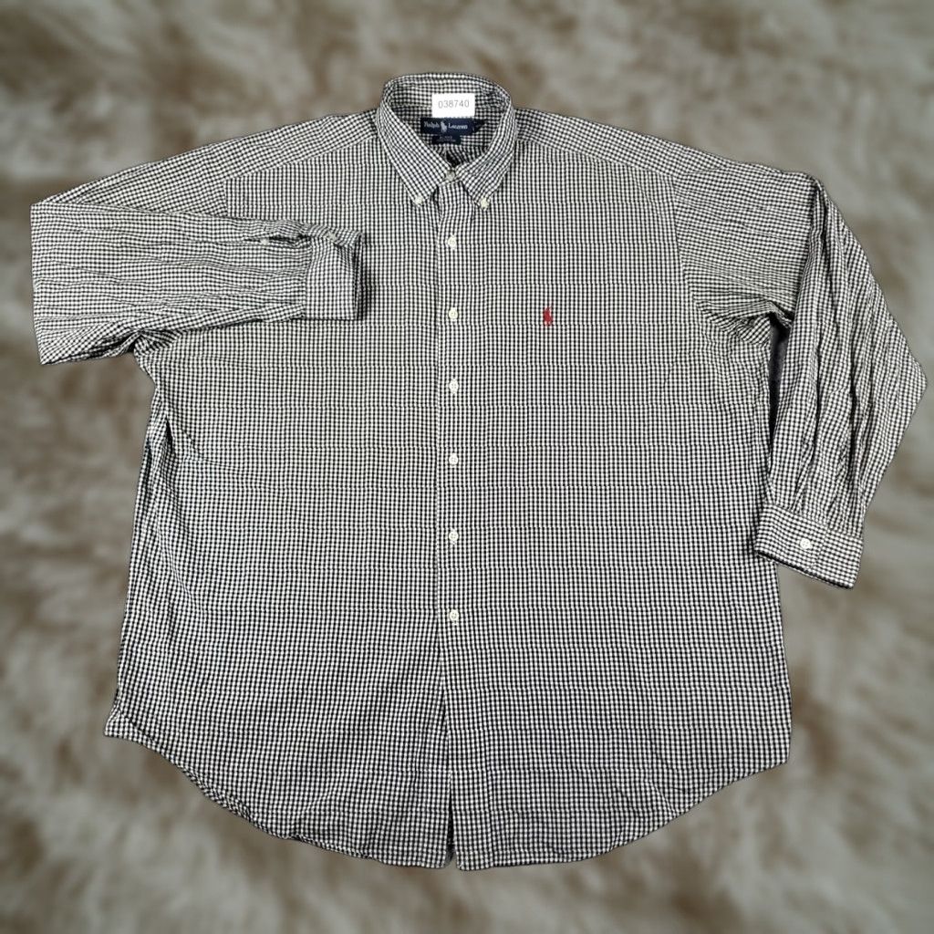 Ralph Lauren Ralph Lauren Shirt Mens XL Gray Check Pony Button Up Long Sleeve Size US XL / EU 56 / 4 - 1 Thumbnail