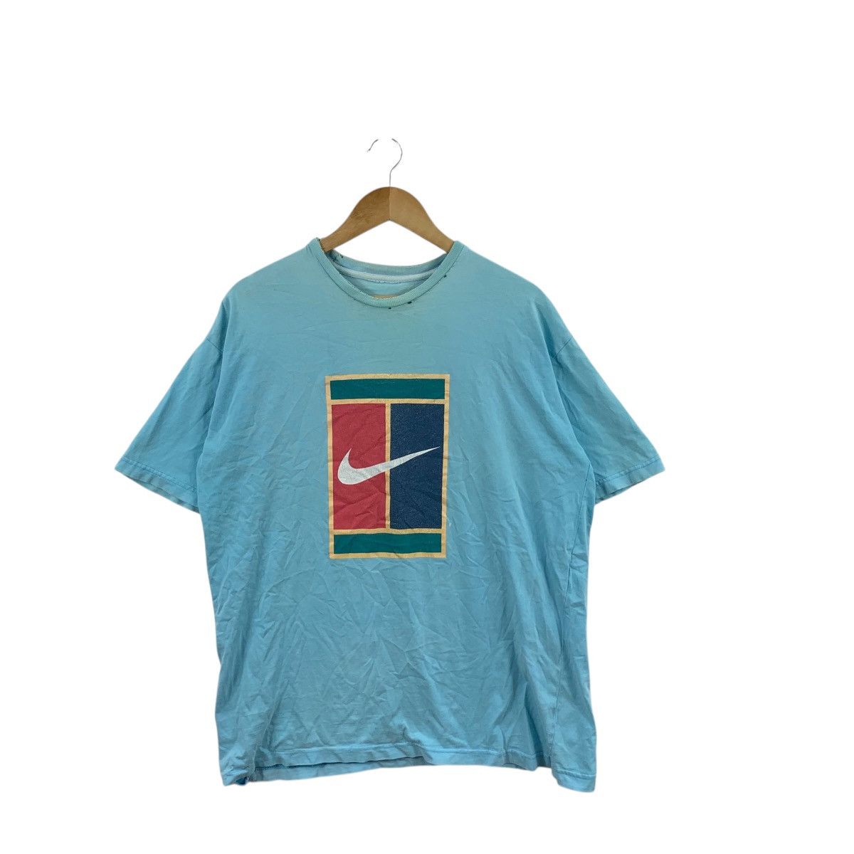 Nike Vintage NIKE CHALLENGE COURT Sun Faded Tee Shirt Top Size US L / EU 52-54 / 3 - 3 Thumbnail