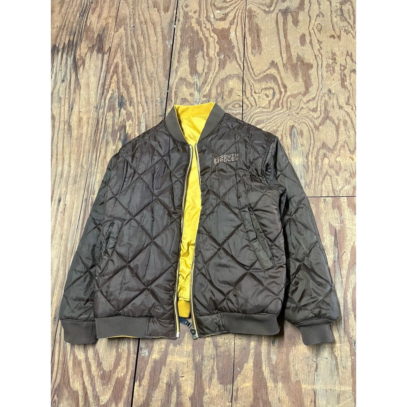 Southpole VTG Southpole Reversible Bomber /Puffer Jacket Brown/ Yellow Size US XXL / EU 58 / 5 - 1 Thumbnail