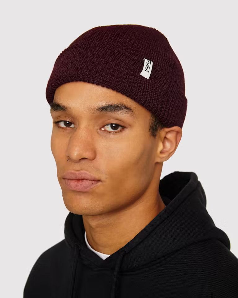 Highsnobiety HS Staples Beanie Burgundy Size ONE SIZE - 3 Thumbnail