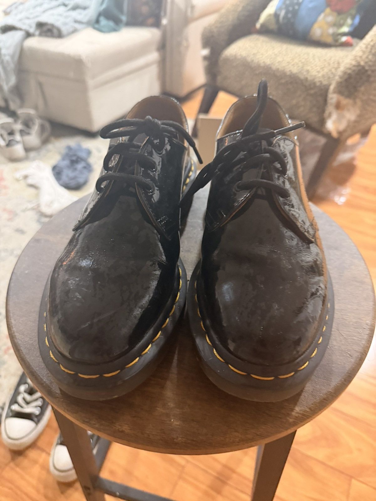 Dr. Martens Dr. Martens Black Patent Leather Oxfords (3-Eye) Size US 9 / IT 39 - 2 Thumbnail