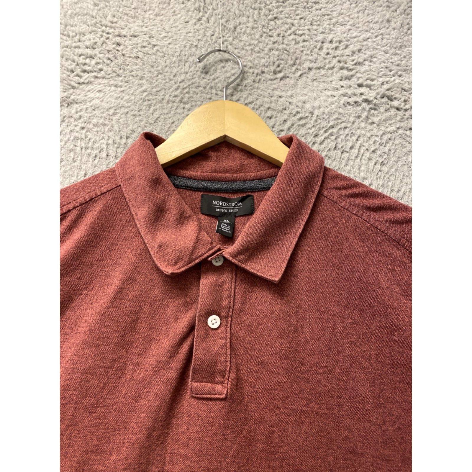 Nordstrom VINTAGE Nordstrom Men's Polo Shirt XL Red Moss Cotton Knit Short Sleeve Casual Sports Size US XL / EU 56 / 4 - 2 Thumbnail