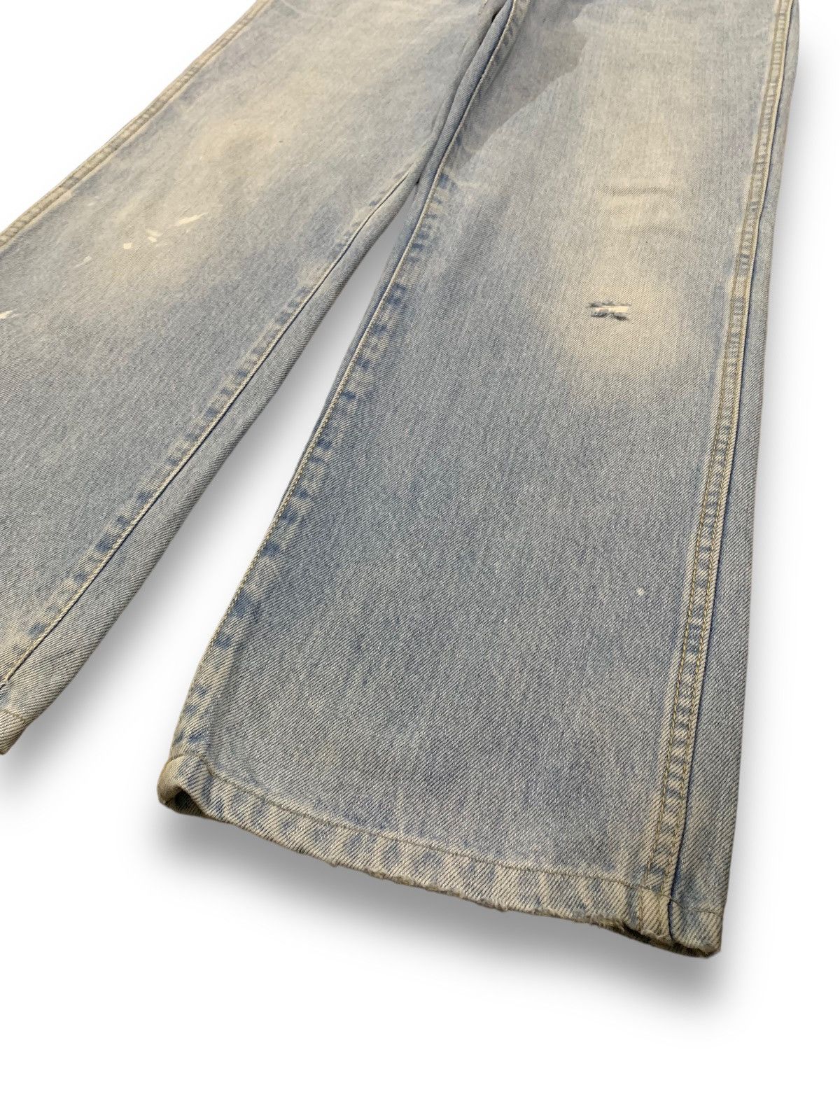 Wrangler Vintage 90s Wrangler Blue Washed Straight Leg Ripped Jeans Size US 29 - 9 Thumbnail