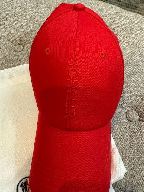 Moncler Moncler Strike Out Logo Cotton Baseball Cap in Red Size ONE SIZE - 2 Thumbnail