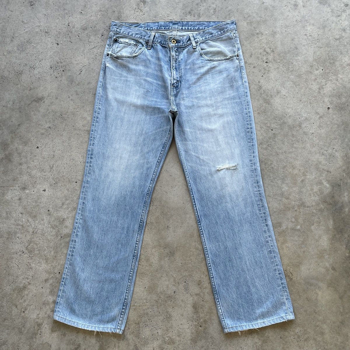 Jean × Levi's × Vintage Vintage Levi’s 502 Light Wash Distressed Jeans Pants Faded Size US 36 / EU 52 - 1 Thumbnail