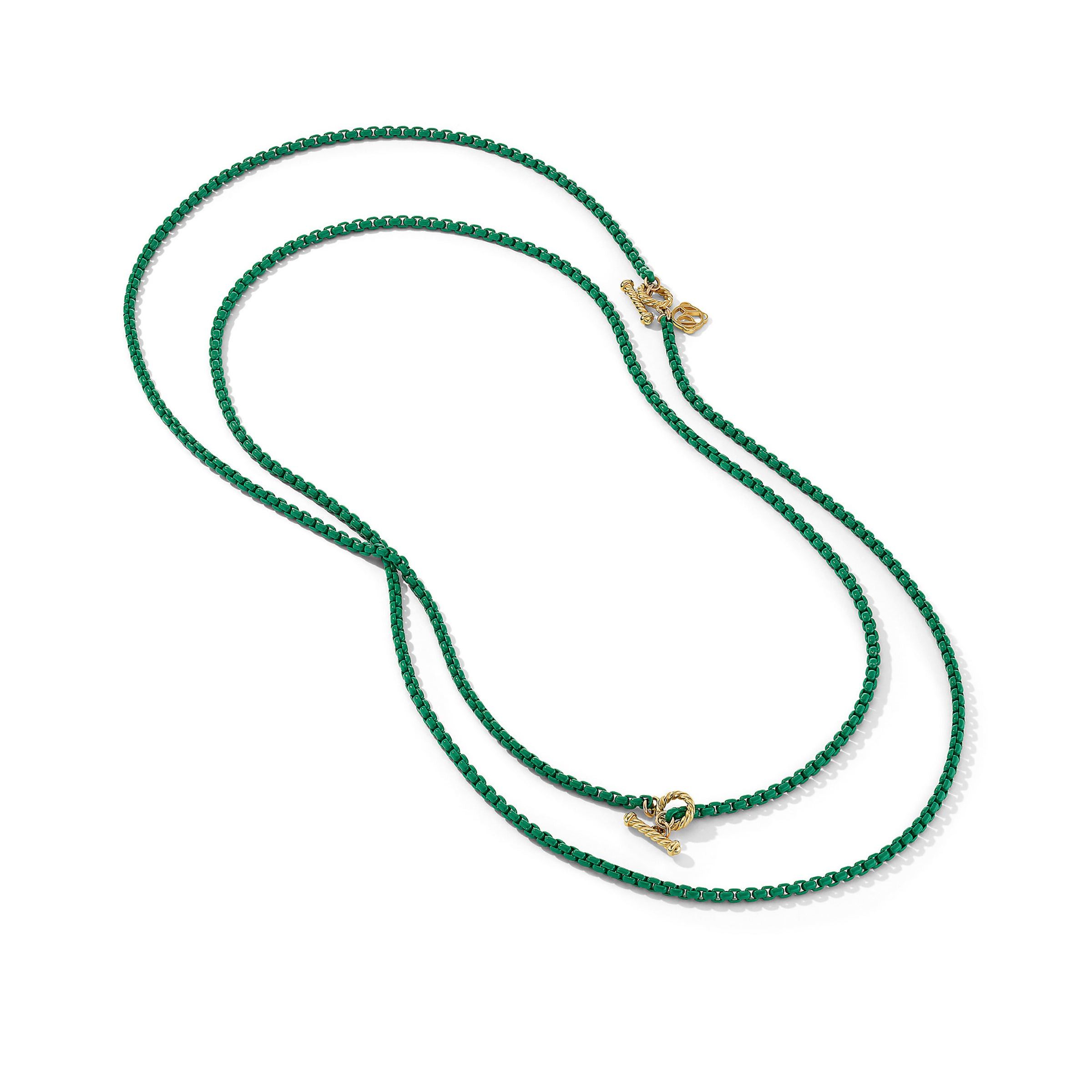David Yurman o1w1db10325 Aire Color Box Chain Necklace in Emerald Green Size ONE SIZE - 2 Thumbnail