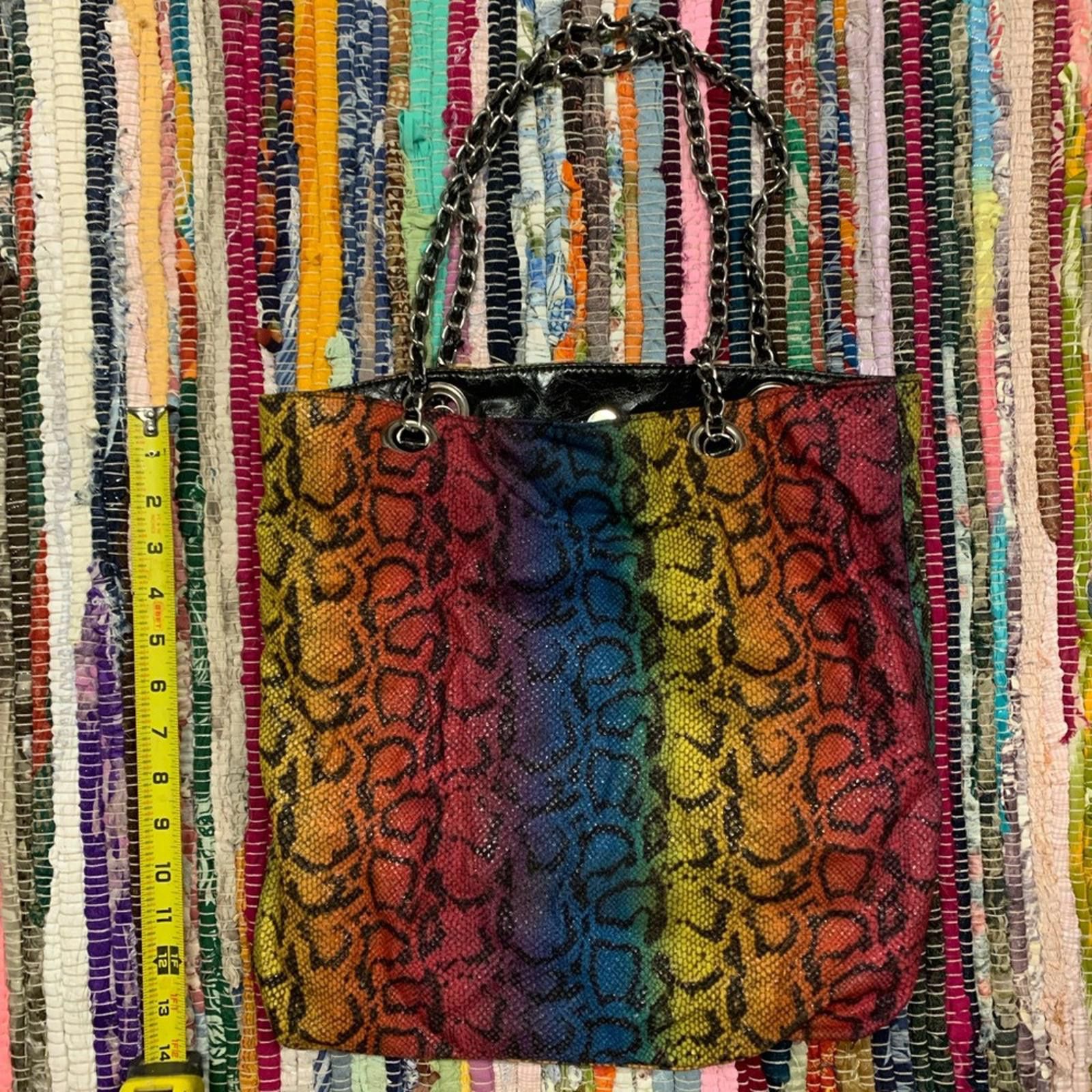Designer Multicolor Snake Print Tote Bag Size ONE SIZE - 1 Thumbnail