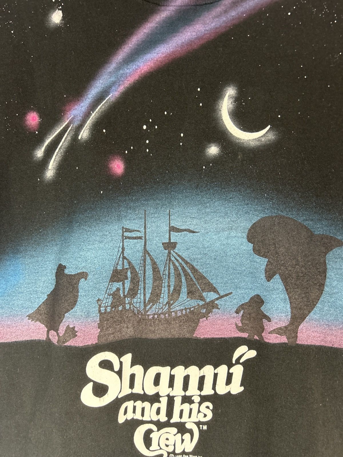 Vintage Vintage 1990 Shamu and his Crew All Over Print Promo Tes Size US L / EU 52-54 / 3 - 3 Thumbnail