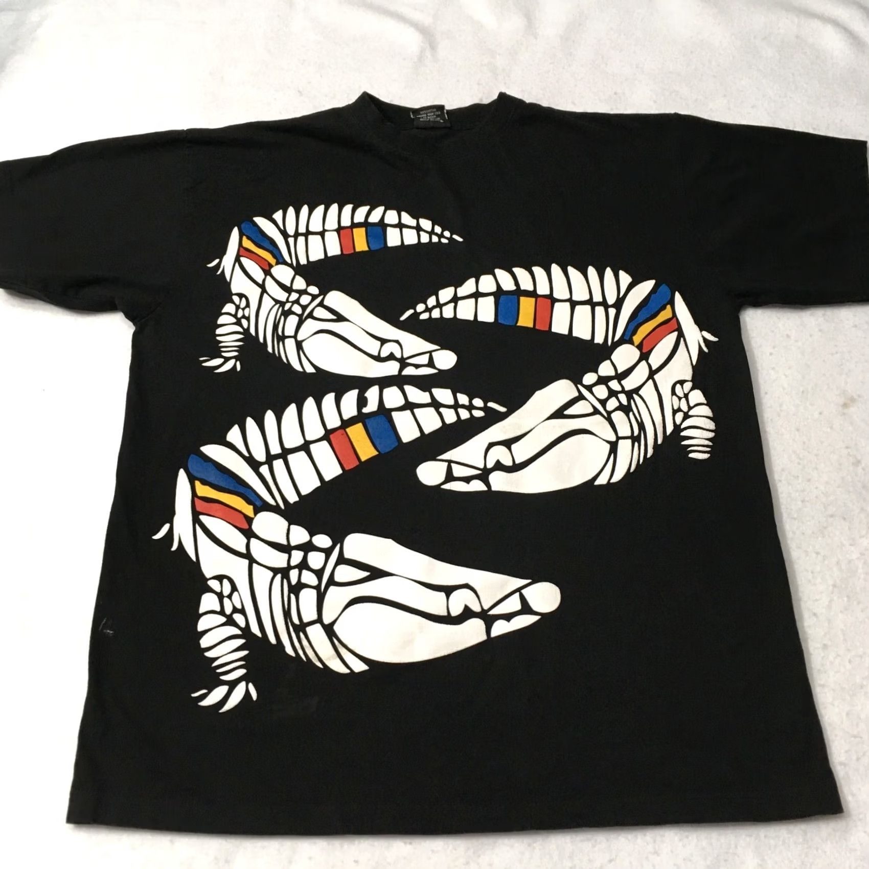 Vintage VINTAGE zeep world T-Shirt Men XL Black Cotton Short Sleeve Crew Neck Reptiles Alligator Crocodiles Retro Pattern Animal Print Size US XL / EU 56 / 4 - 2 Thumbnail
