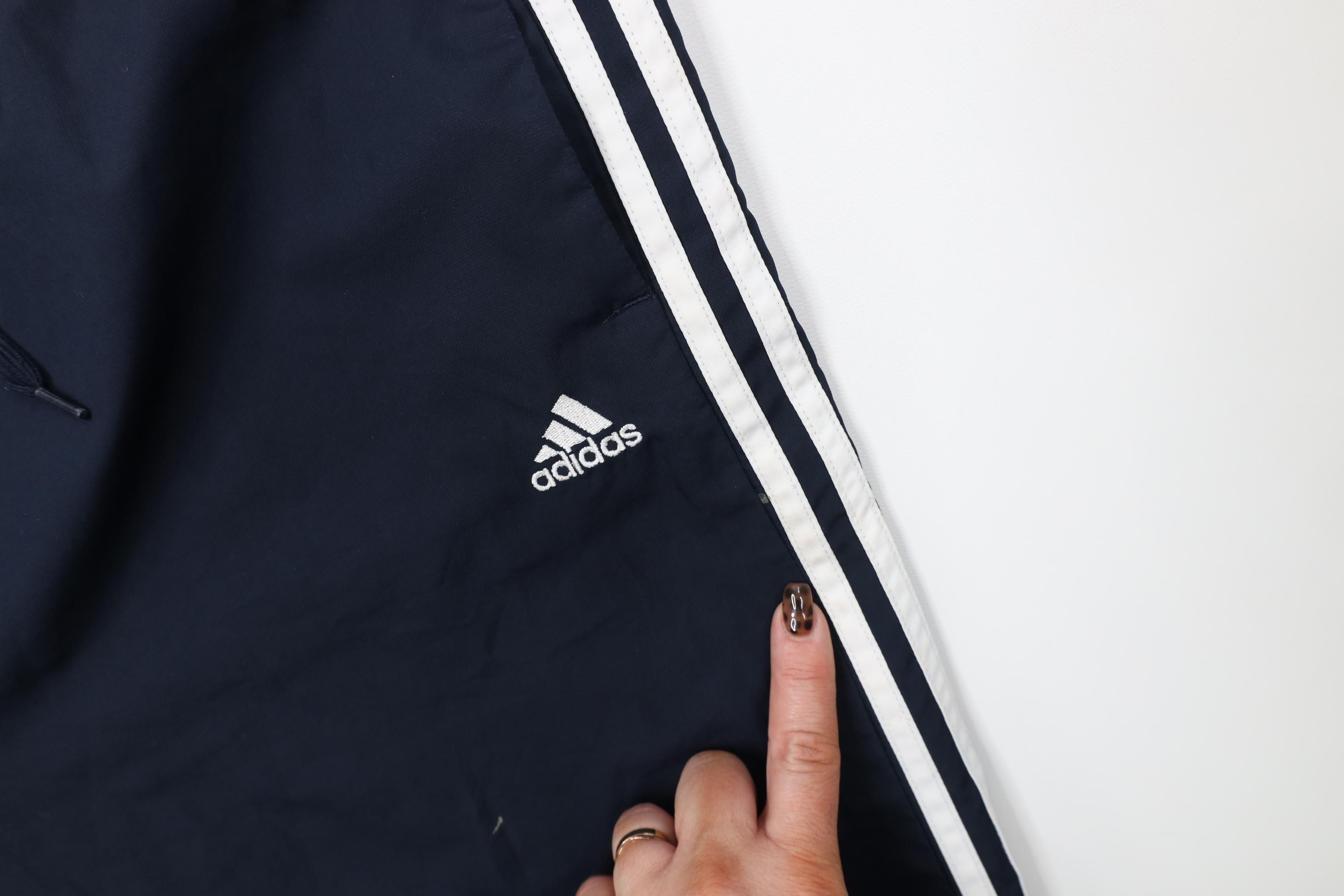 Adidas Vintage Y2K Adidas Striped Lined Wide Leg Windbreaker Pants Size 33" - 8 Thumbnail
