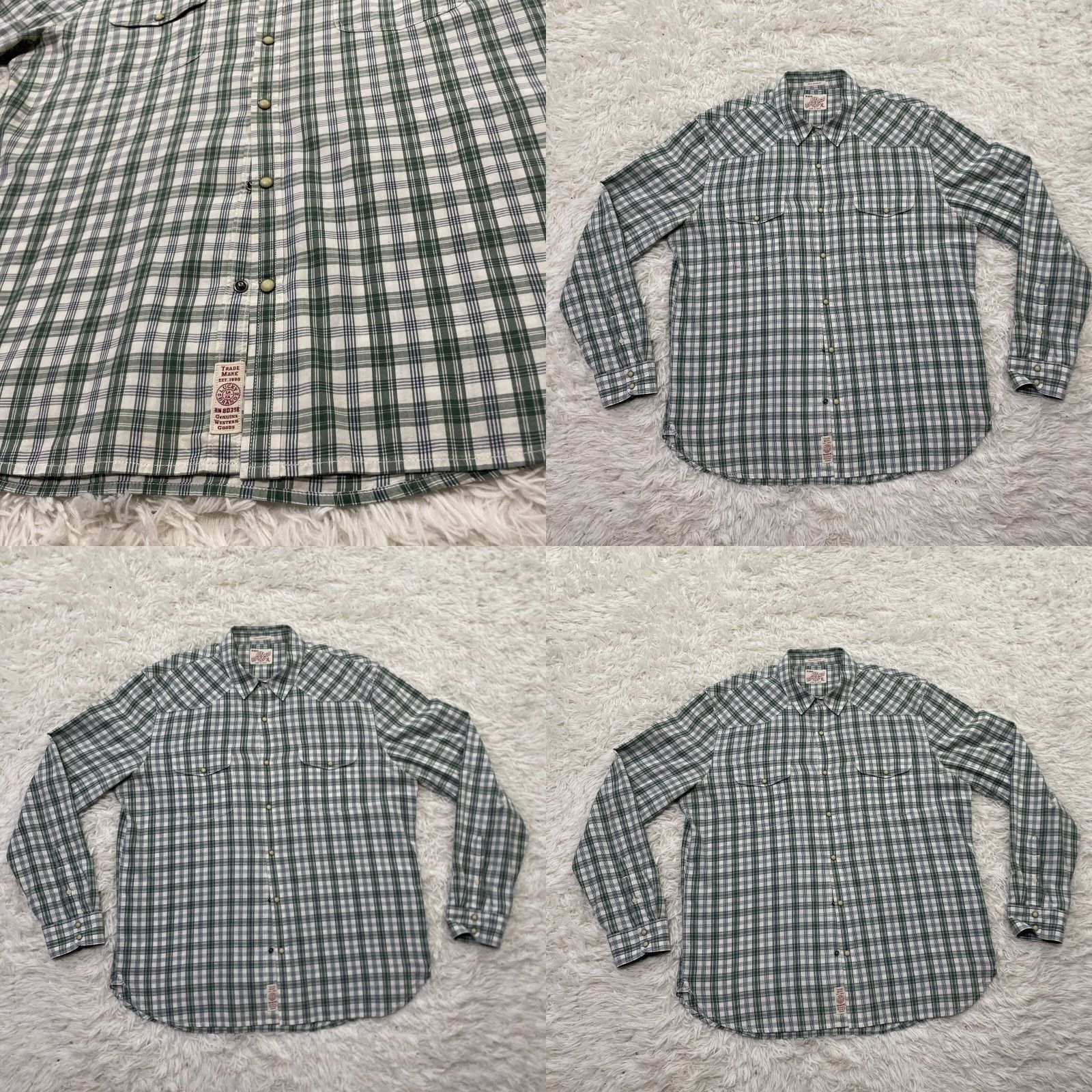 Lucky Brand LUCKY BRAND Pearl Snap Shirt Men XL Western Green Plaid California Fit 90s St. Patrick's Day Art Free-Color? Size US XL / EU 56 / 4 - 10 Thumbnail