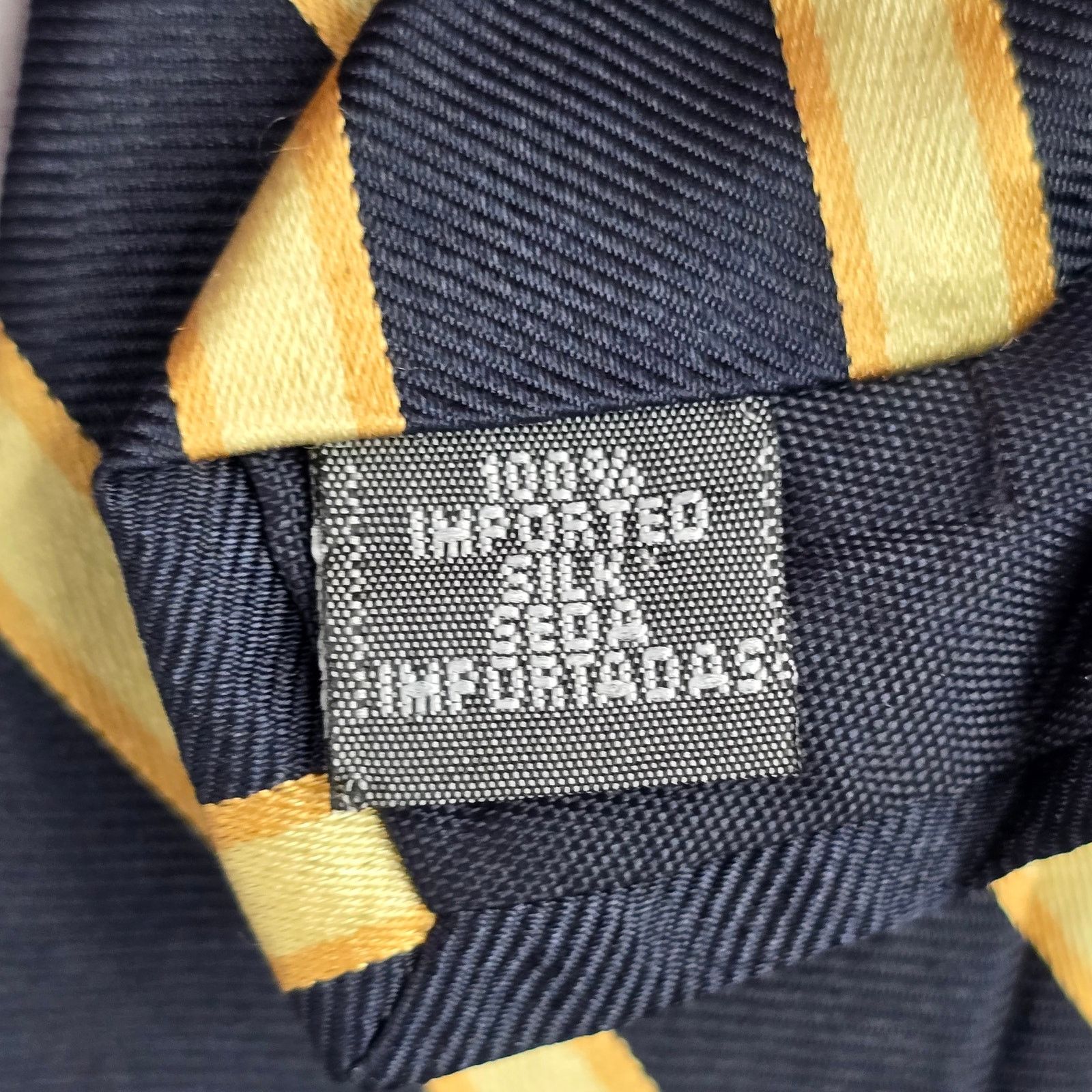 Jones New York Jones New York Blue Yellow Stripe 100% Silk Men's Neck Tie Size 30 - 5 Thumbnail
