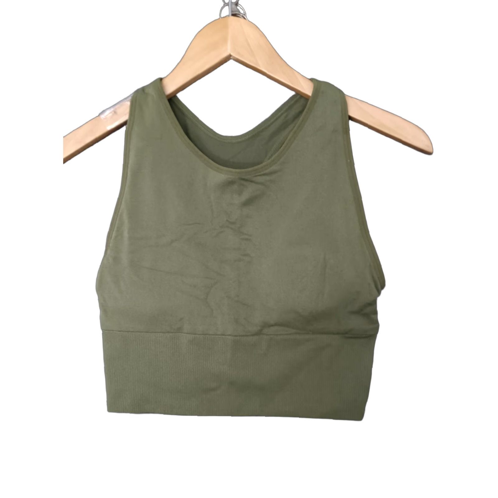 Pinko PINK Active Green Women's Crop Top Racerback Tank M Crop Top Shirt Women Green PINK Active Cropped Racerback Tank M Size M / US 6-8 / IT 42-44 - 1 Thumbnail