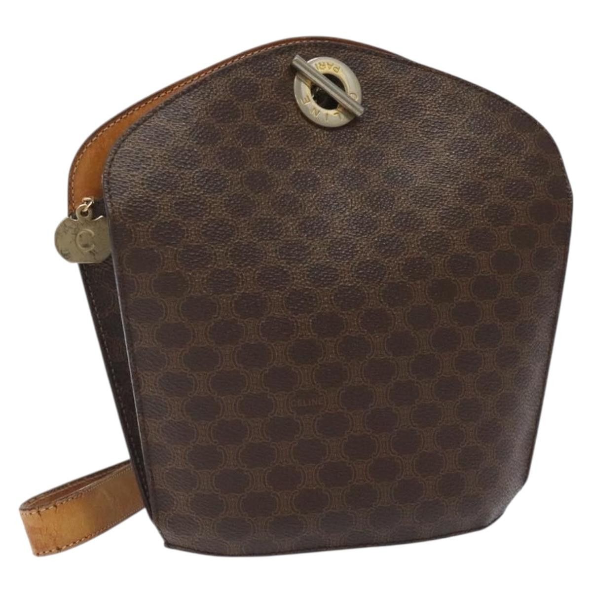 Celine CELINE Macadam Canvas Shoulder Bag Pvc Leather Brown Gold Size ONE SIZE - 1 Thumbnail