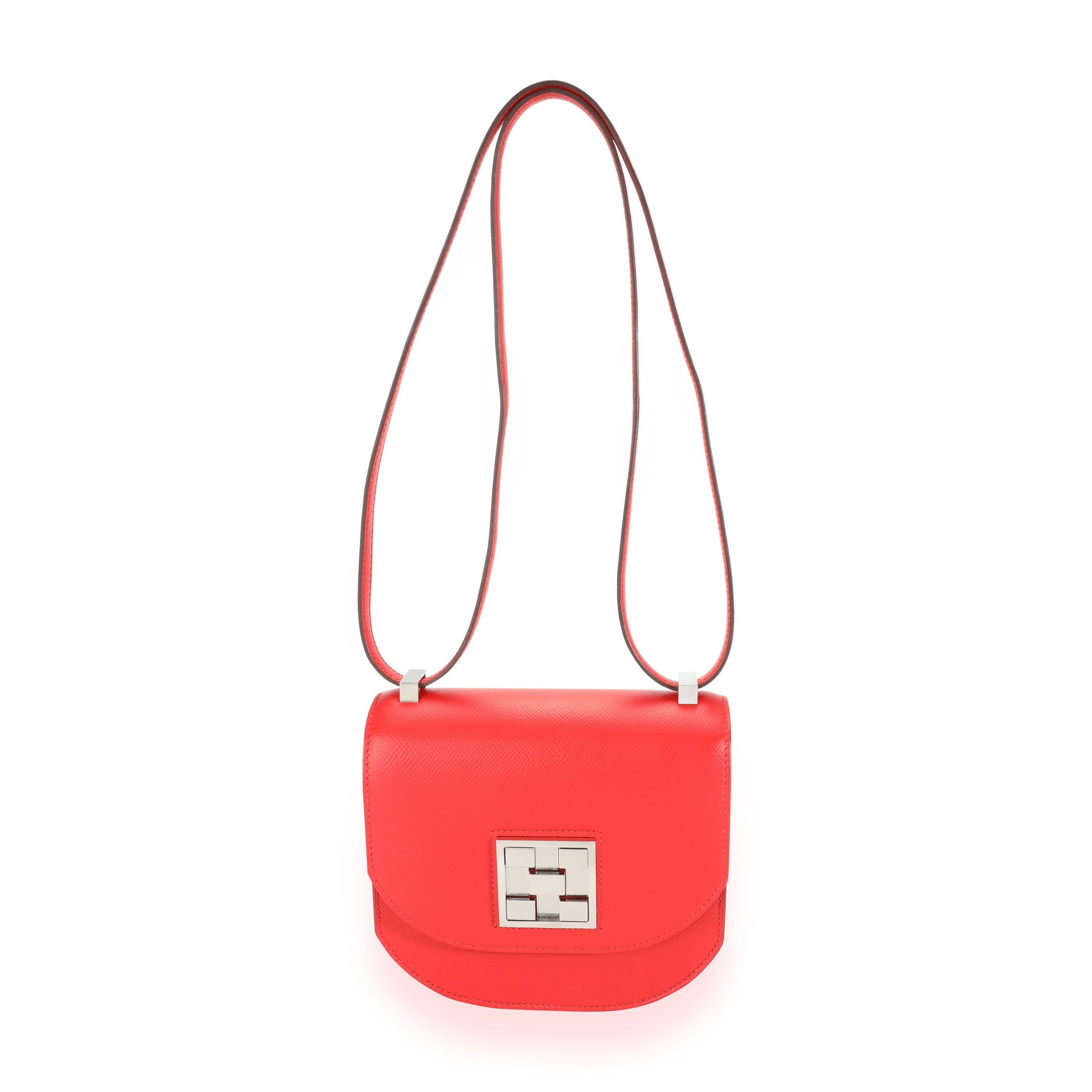 image of Hermes Rouge De Coeur Epsom Mosaique Au 24-17 Bag Phw in Red, Women's