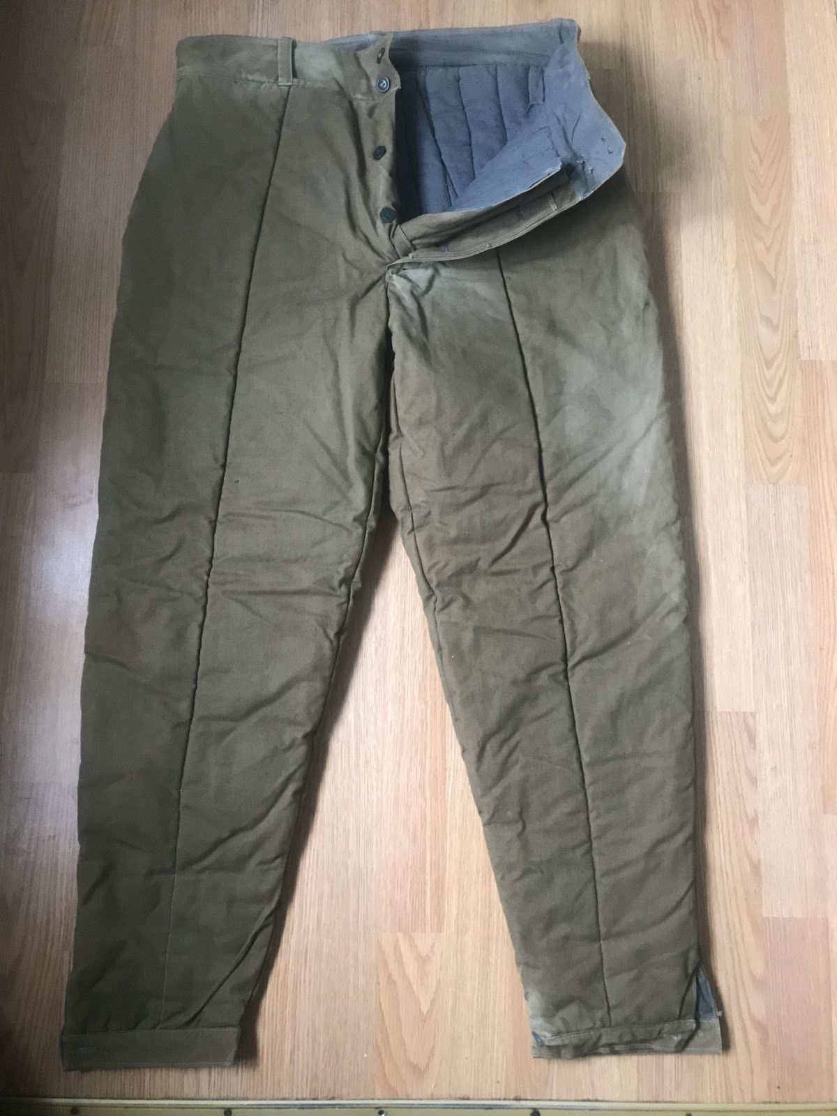 Vintage 1970s Soviet Union USSR Winter Military Army Pants Size M Size US 34 / EU 50 - 3 Thumbnail