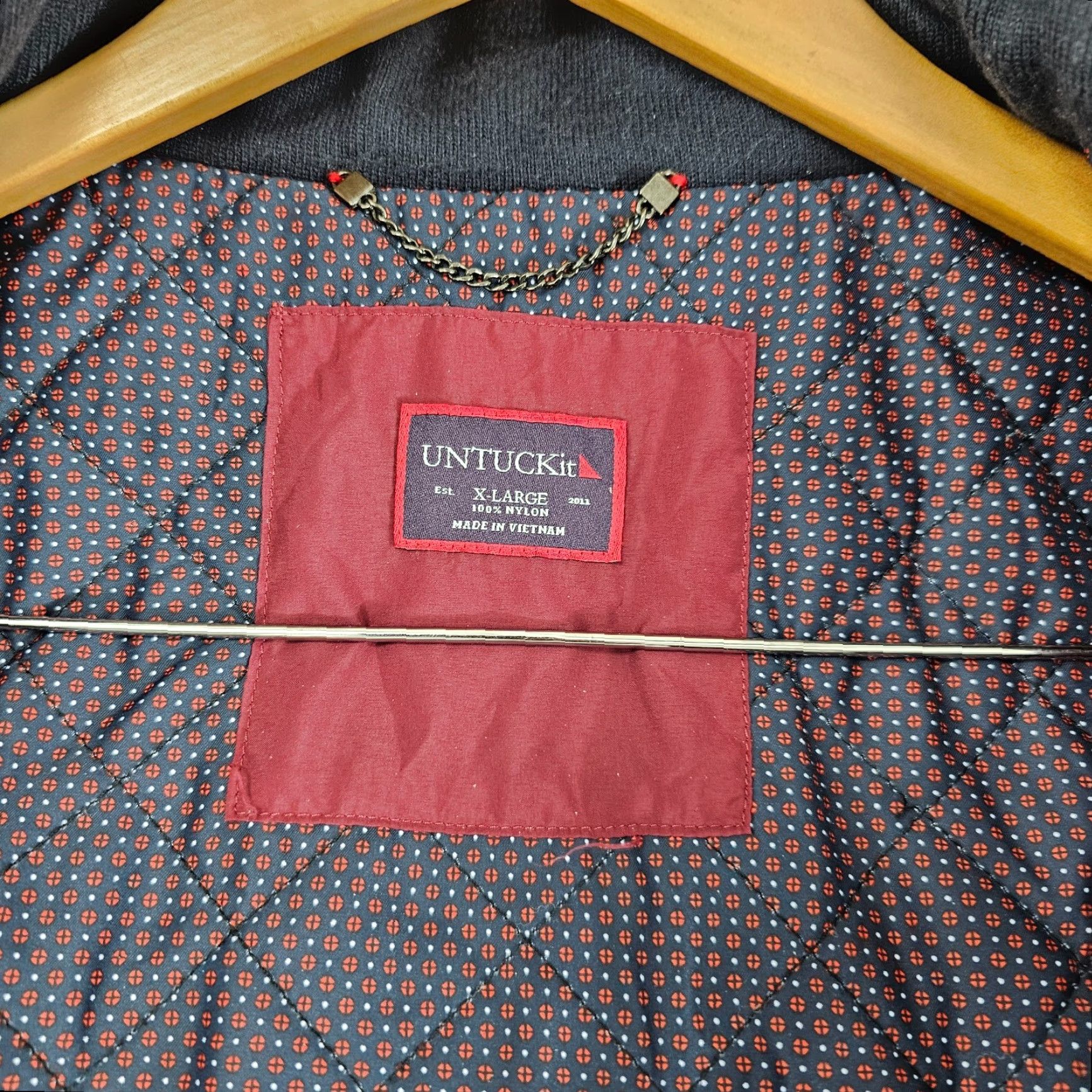 UNTUCKit UNTUCKit Lanson Jacket Mens XL Blue Full Zip Nylon Quilt Lined Weather Resistant Breathing Pockets Stand-Up Collar Regular Fit Size US XL / EU 56 / 4 - 7 Thumbnail