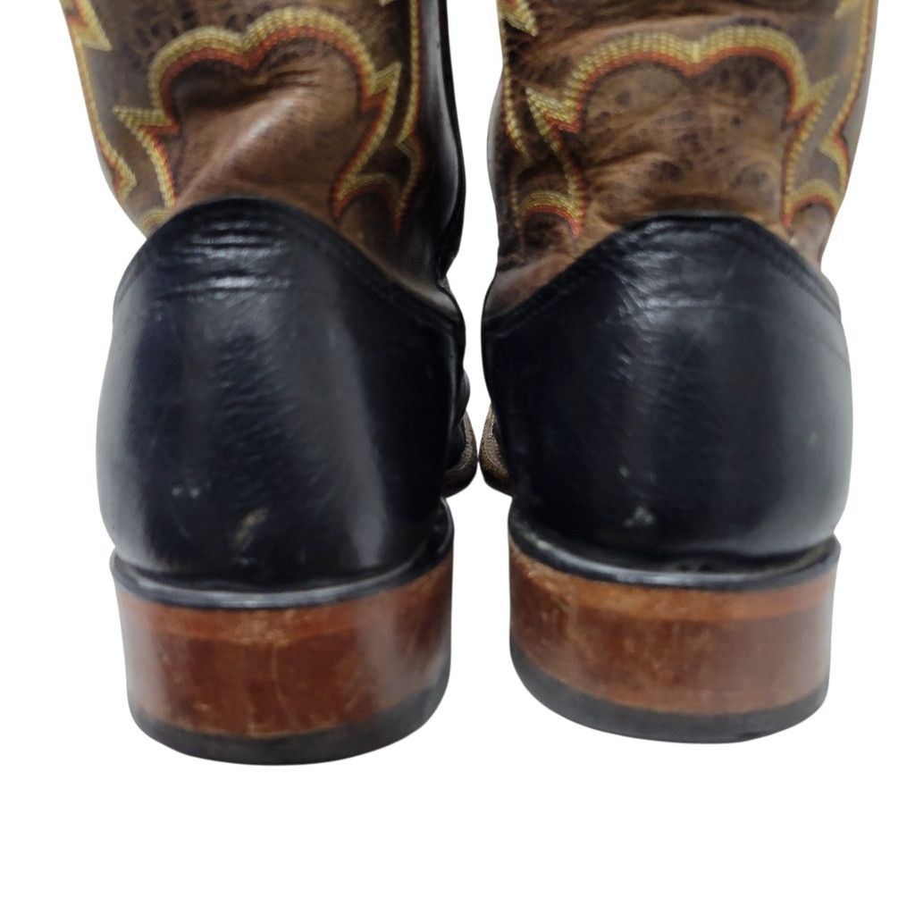 Other Cavenders Men's Western Square Toe Ostrich Leather Boots 10D Size US 10 / EU 43 - 5 Thumbnail