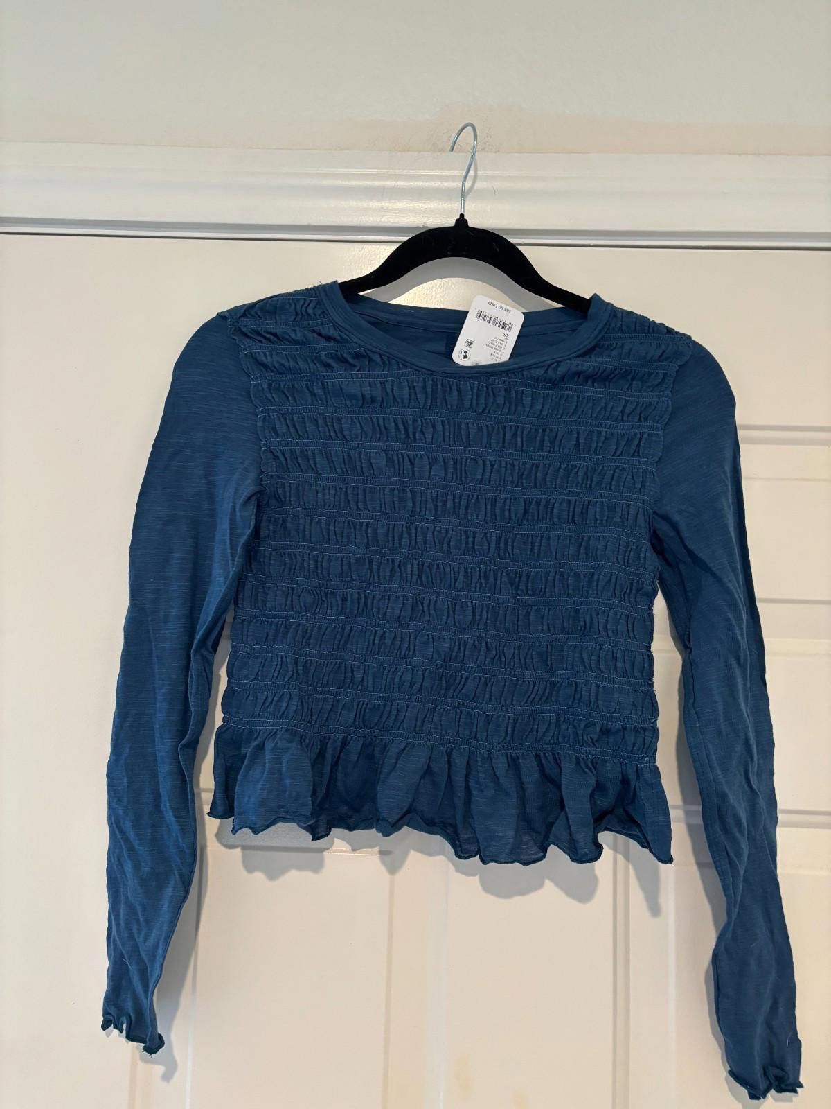 Free People Womens boho Free People blue long sleeve XS shirt #189 Size XS / US 0-2 / IT 36-38 - 1 Preview