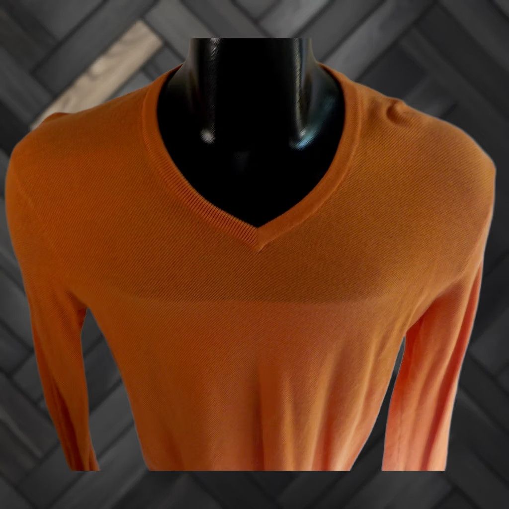 Polo Ralph Lauren Polo Ralph Lauren LS V-Neck Pullover Sweater Orange Cotton/Cashmere SZ Small Mens Pullover Knit Ribbed Neckline Cuffs Waistband Good Condition Size US S / EU 44-46 / 1 - 1 Thumbnail