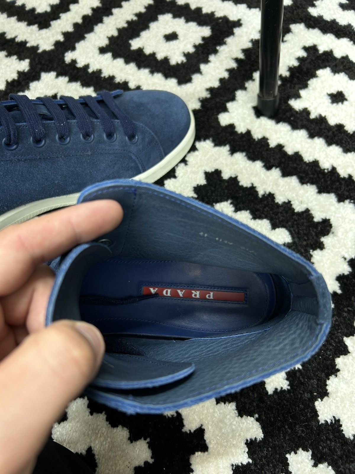 Prada Prada Hi Top Suede sneakers Size US 10.5 / EU 43-44 - 9 Thumbnail