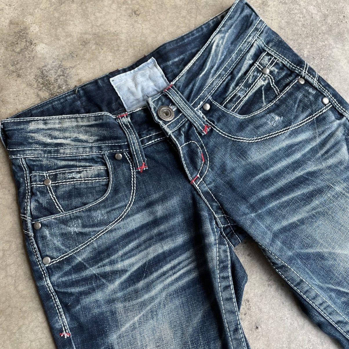 Japanese Brand 🔥🇯🇵Vintage Lolita Stoned Washed Women Denim Jeans Size 29" - 8 Thumbnail
