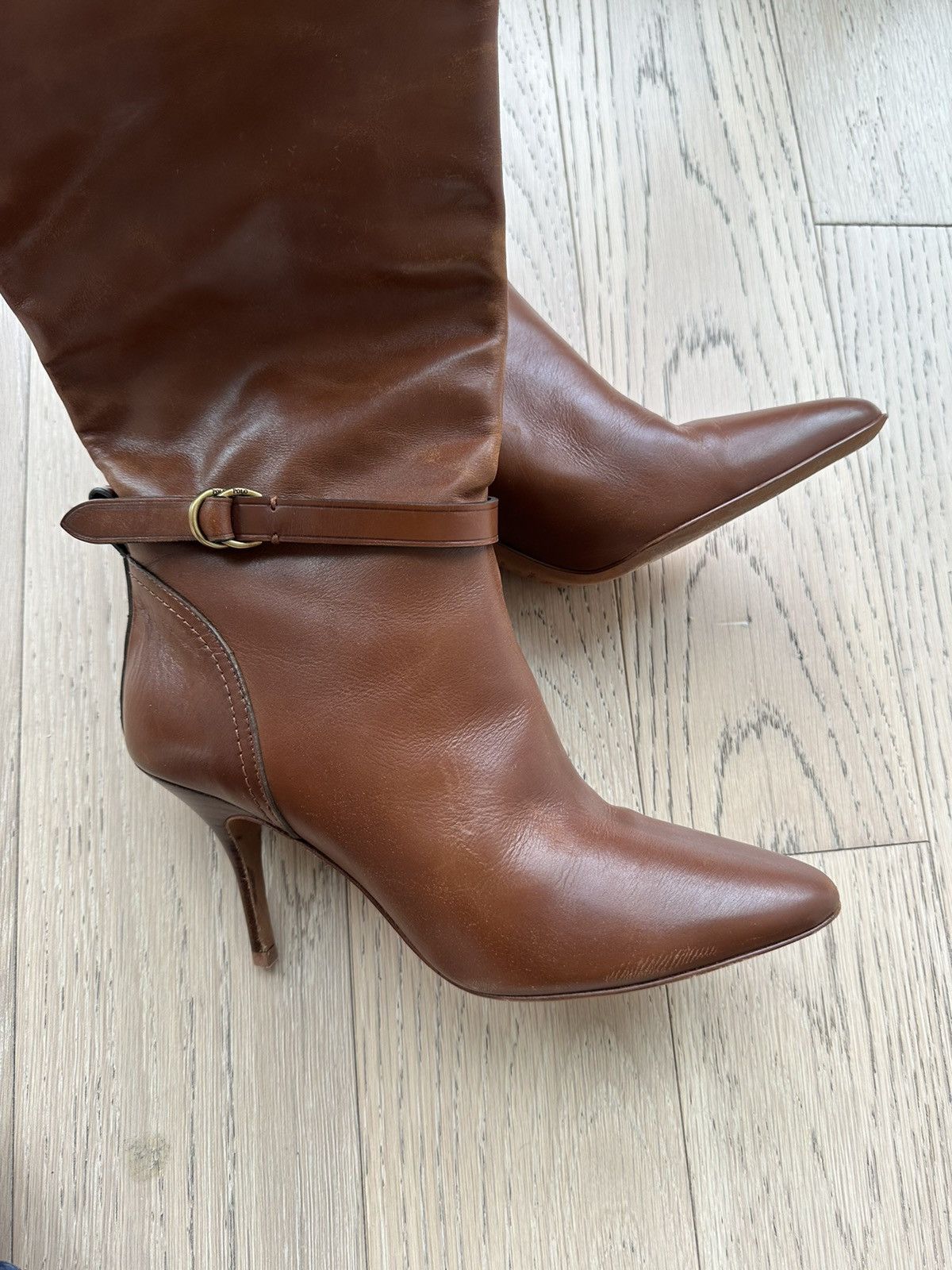Polo Ralph Lauren Ralph Lauren Brown Leather Boots Size US 8.5 / IT 38.5 - 9 Thumbnail