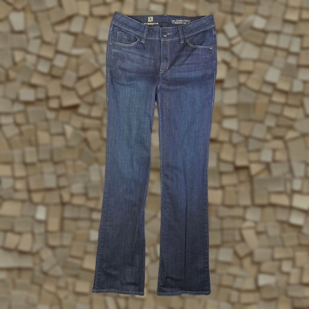 Liz Claiborne Liz Claiborne Classic Stretch Bootcut Jeans Womens 8 29x32 Blue Mid Rise Denim Regular Fit, Cotton, Blue Jeans Size 30" / US 8 / IT 44 - 1 Thumbnail