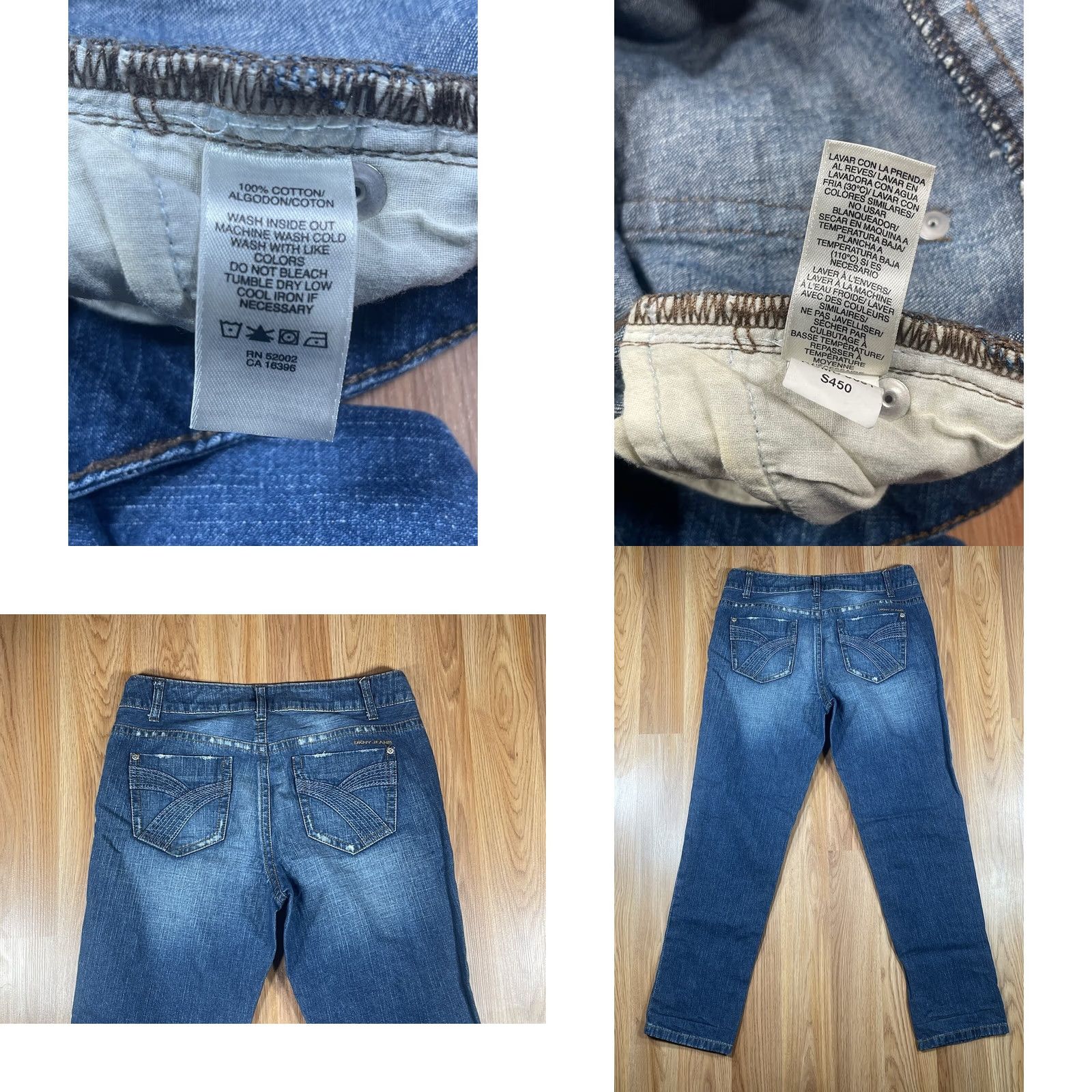DKNY VINTAGE: No DKNY Jeans Straight Leg High Rise Blue Denim Distressed Womens Size 8 Jeans Distressed DKNY Blue Denim Jeans Size 30" / US 8 / IT 44 - 8 Thumbnail