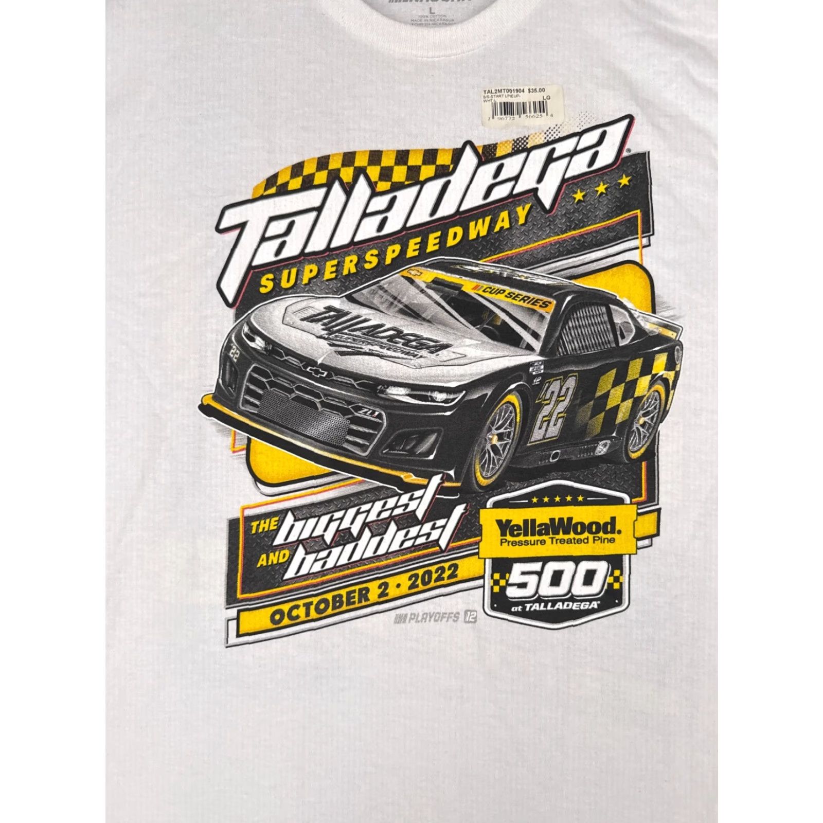 NASCAR Yellawood 500 2022 Shirt Adult XL White Nascar Talladega Pole Positions NEW Size US XL / EU 56 / 4 - 6 Thumbnail