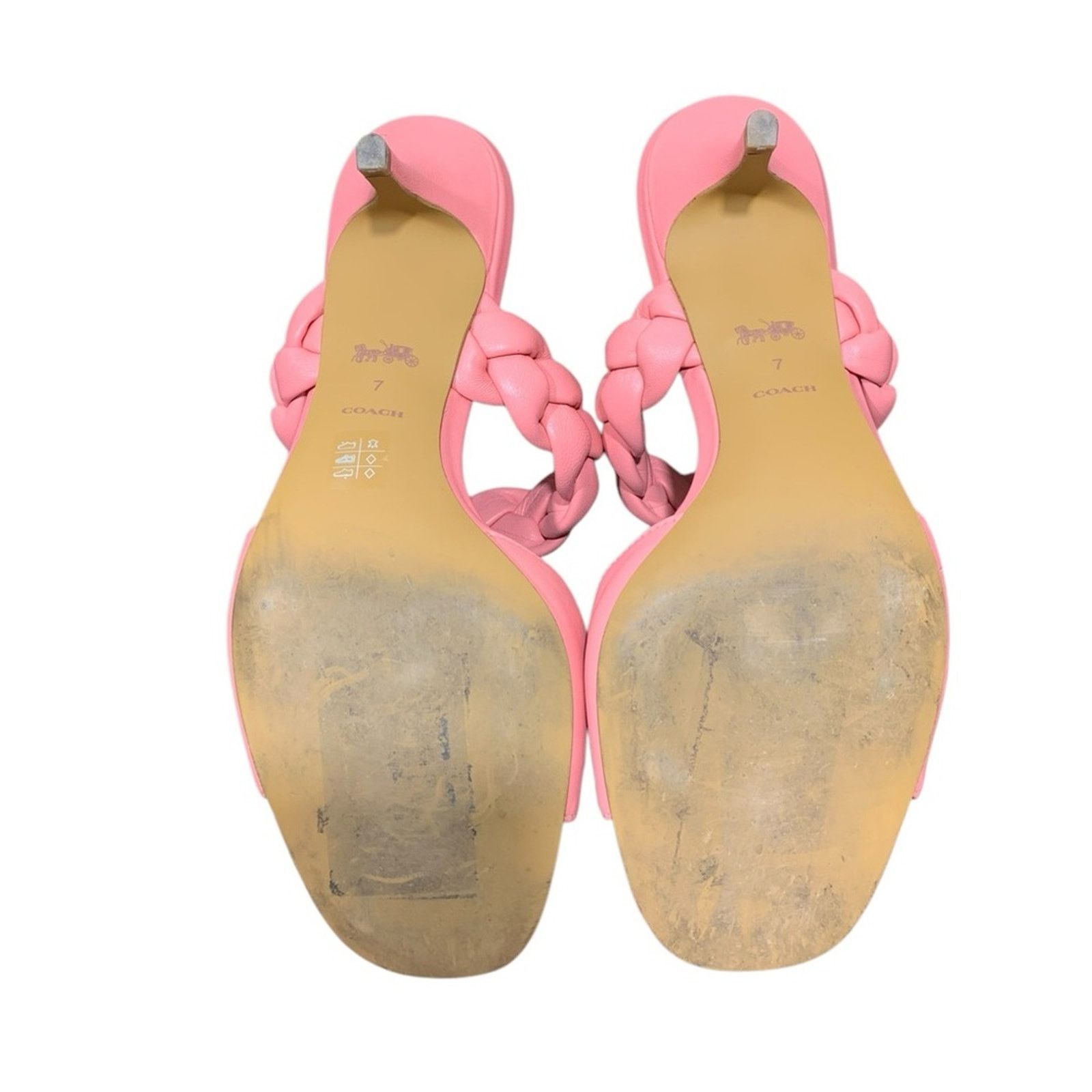 Coach Coach Womens Mollie Pink Leather Slip On Heel Sandals SZ 7 Size US 7 / IT 37 - 7 Thumbnail