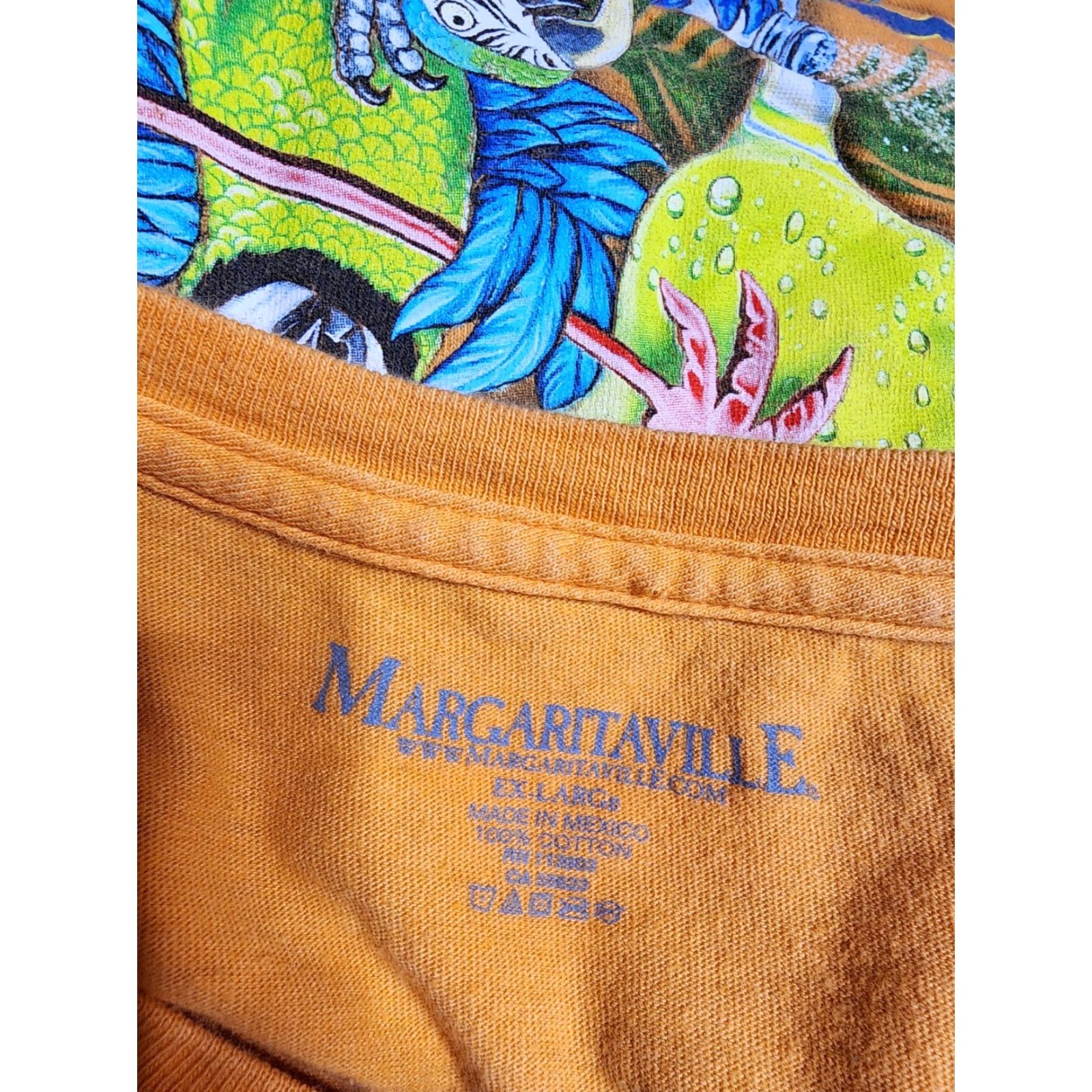 Doublet Vintage Margaritaville Men's XL T-Shirt Orange Short Sleeve Crew Neck Double-Sided Beach Music Tropical Y2K Size US XL / EU 56 / 4 - 4 Thumbnail