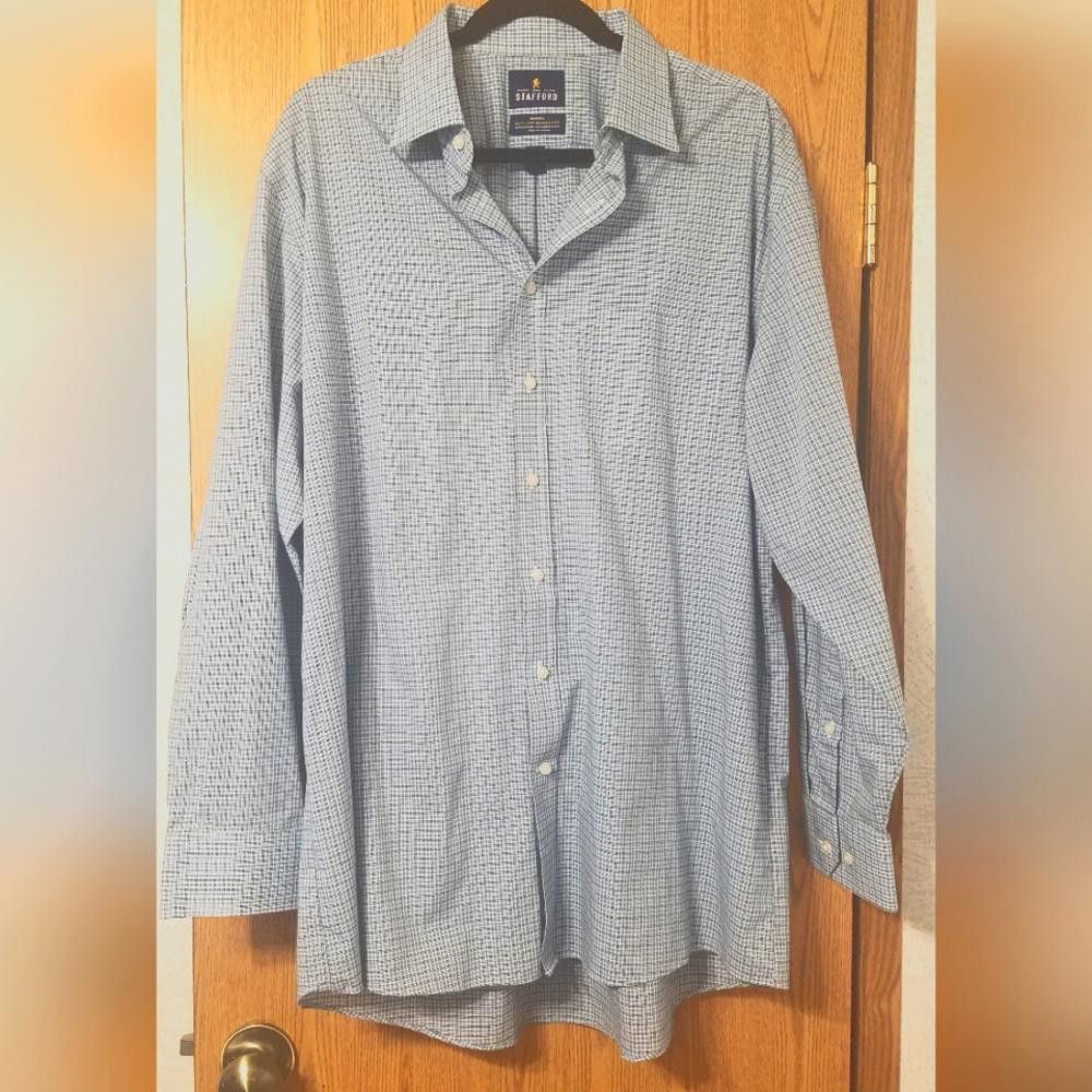 Stafford Stafford Travel Regular Fit Shirt Size 17 1/2 34-35 Size 38R - 1 Thumbnail