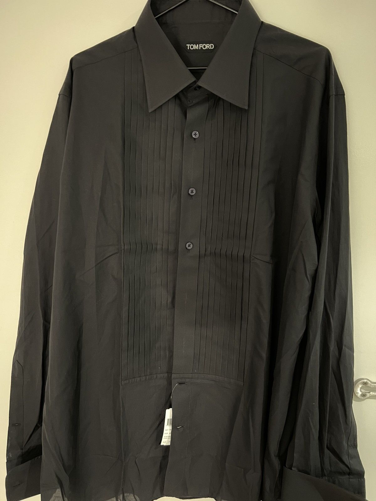 Tom Ford TOM FORD Black Dress tuxedo Shirt 18 46 Cotton Long Sleeves Size US XXL / EU 58 / 5 - 2 Thumbnail