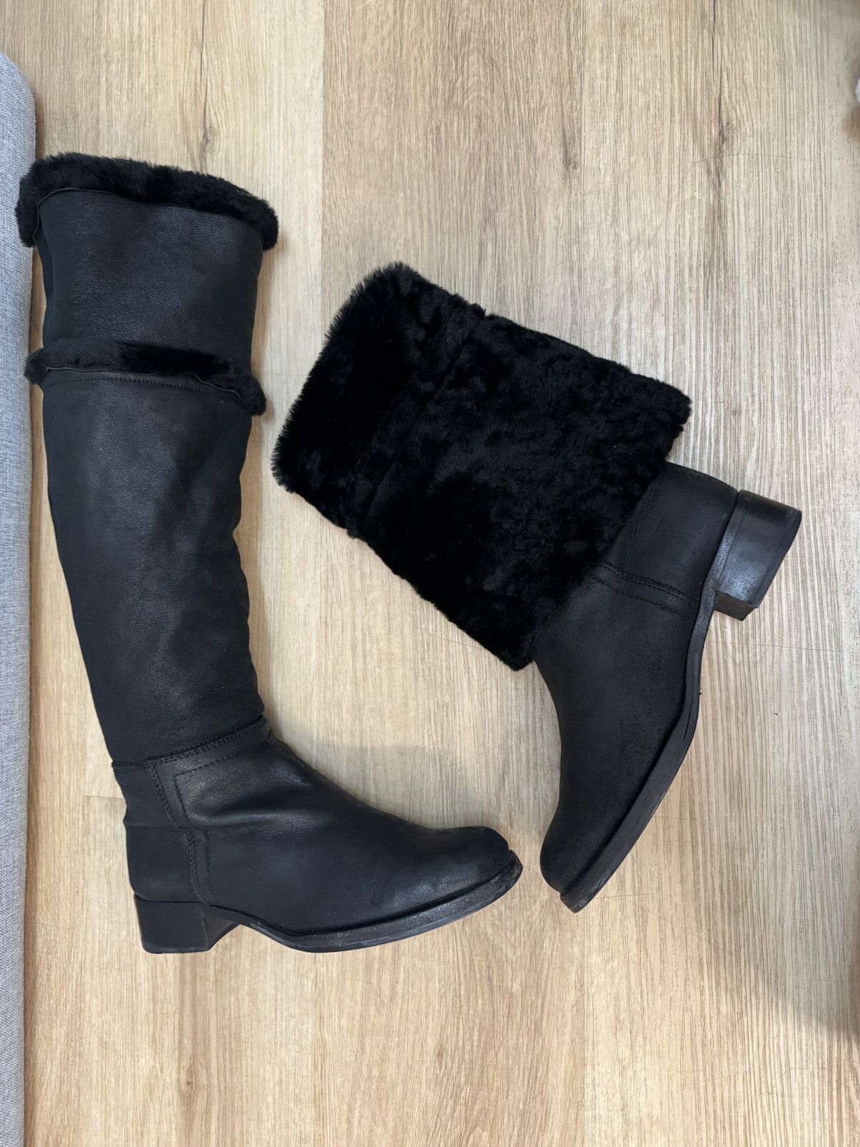Jil Sander Jil Sander Leather Fur High Boots Rare size 37 Size US 7 / IT 37 - 11 Thumbnail